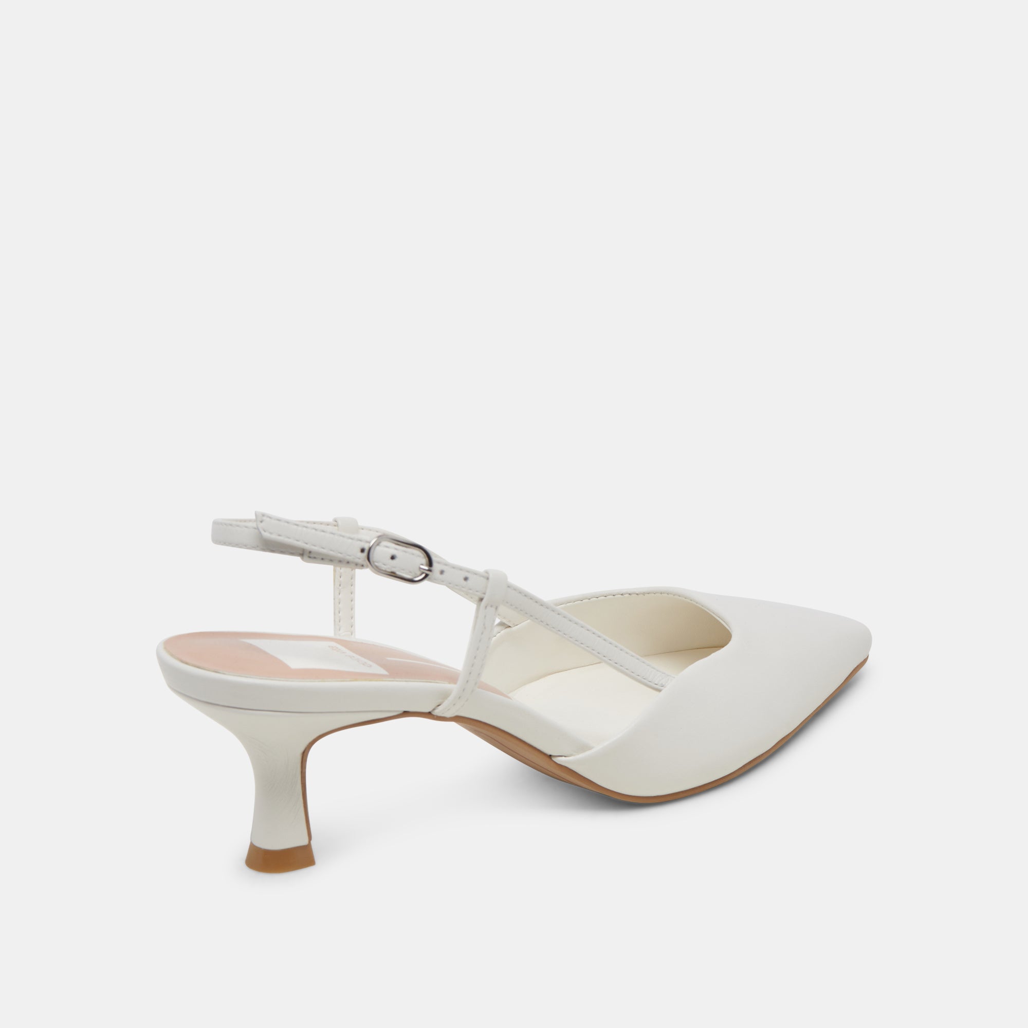 ODELA Women's White Leather High Heels - Elegant Pointed Toe Pumps for Party, Wedding & Office Wear