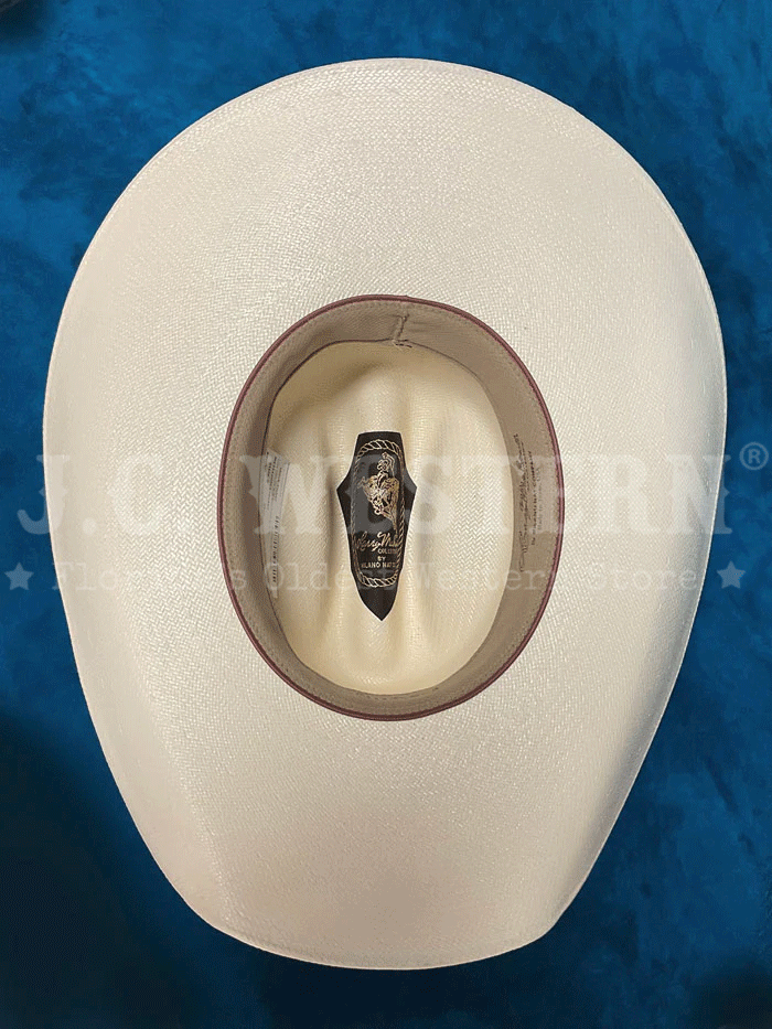 Larry Mahan MS2442OPLX 10X OPLIN Straw Cowboy Hat Ivory - Western Style Hat for Men & Women - Perfect for Rodeo, Country Music Festivals & Outdoor Adventures
