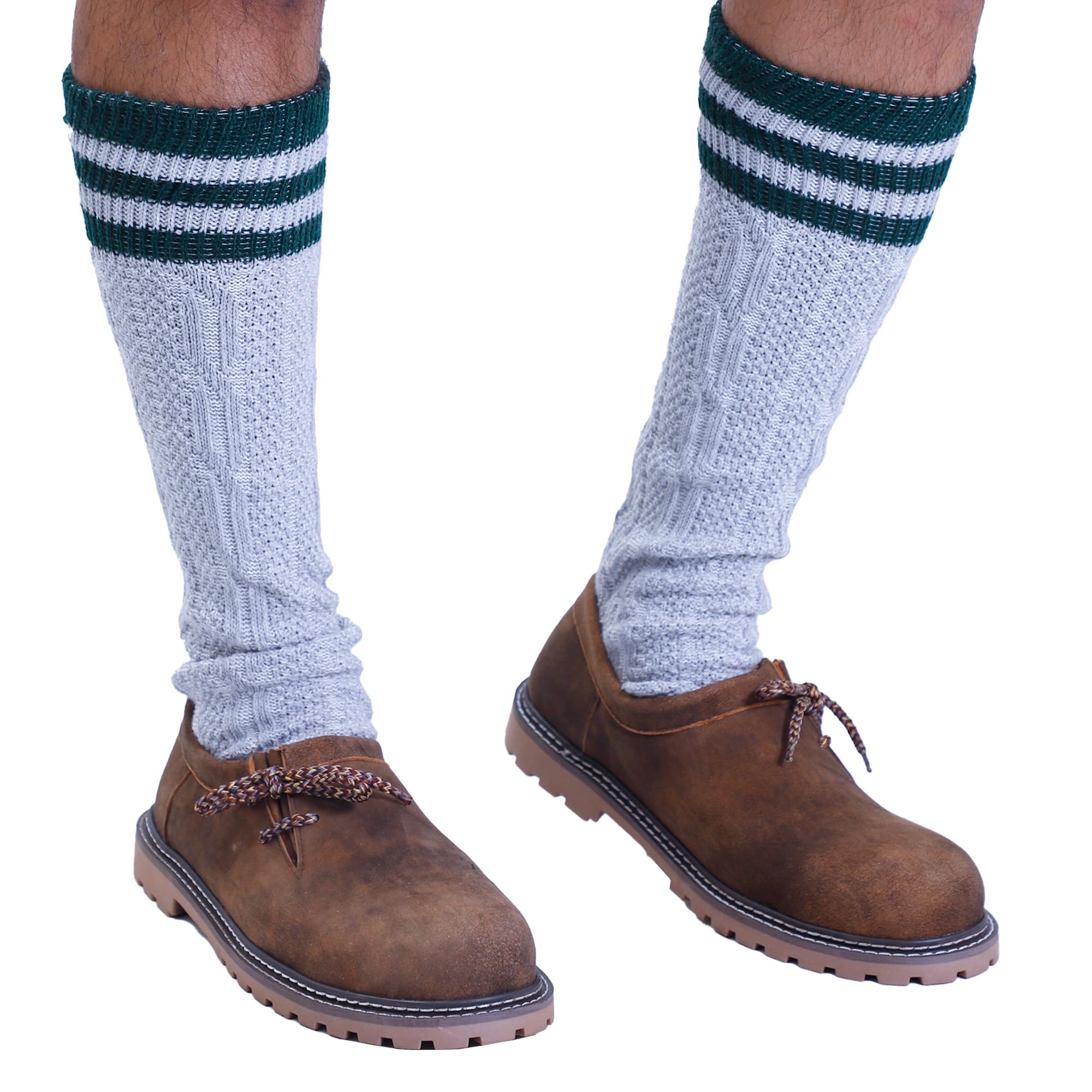 Authentic German Lederhosen Shoes for Men - Traditional Oktoberfest Trachten Haferl Shoes in Brown - Perfect for Oktoberfest, Bavarian Festivals & Cultural Events