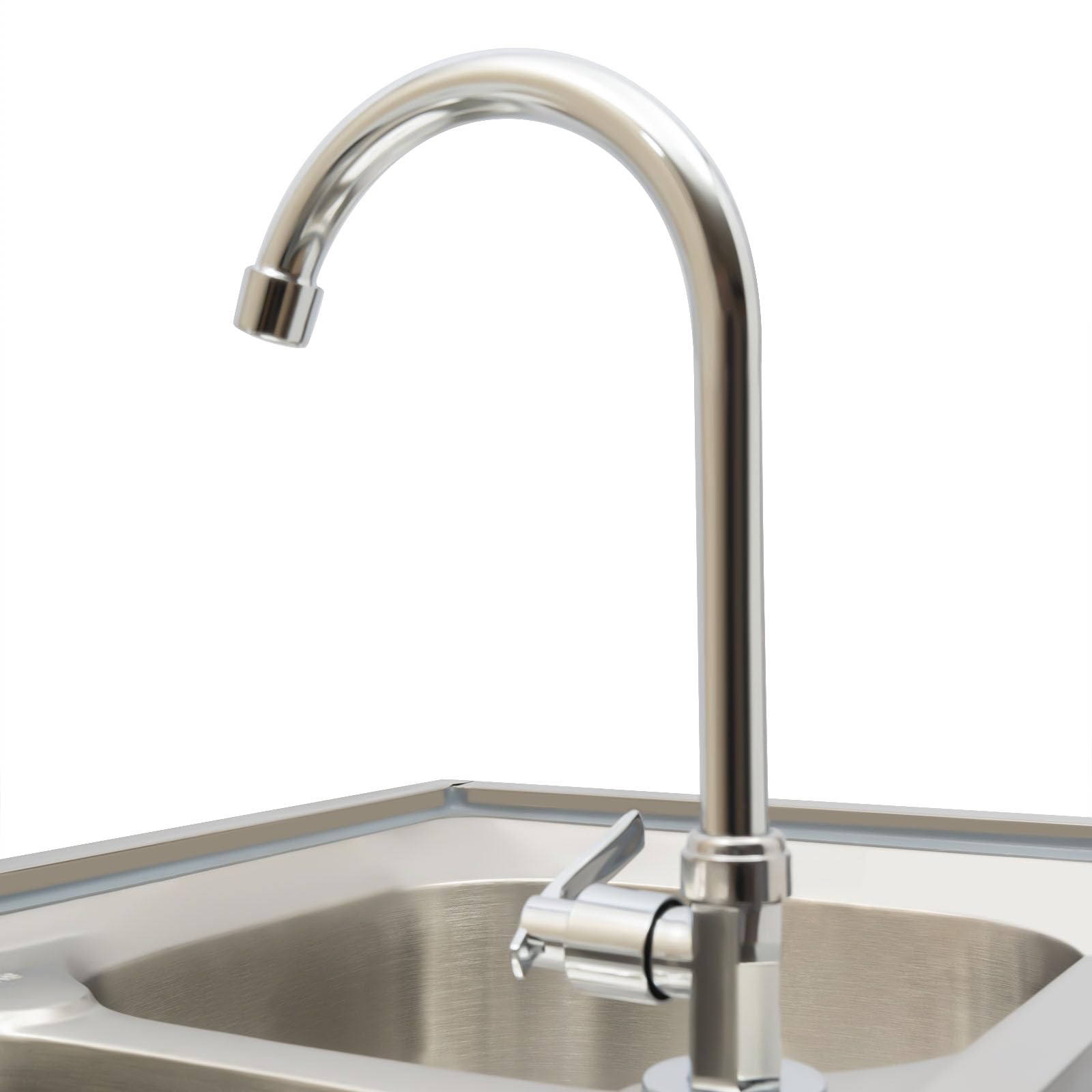 Commercial Stainless Steel Kitchen Sink Set with Double Bowls - Spacious Restaurant-Grade Sink Kit for Professional Kitchens, Food Trucks & Outdoor Cooking Areas