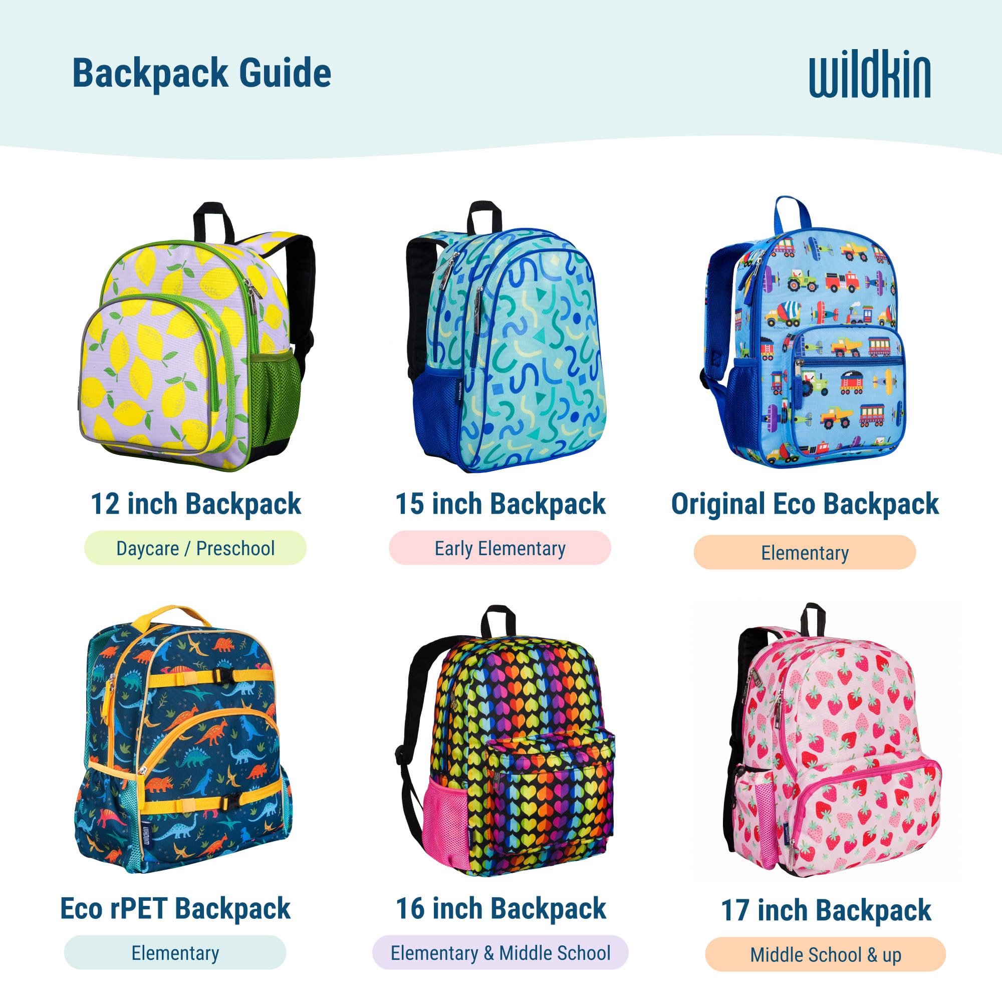 Wildkin 15-inch Kids Backpack - Durable Padded School Backpack with Adjustable Straps for Boys & Girls - Monster Green - Perfect for Elementary School, Day Trips & Outdoor Adventures
