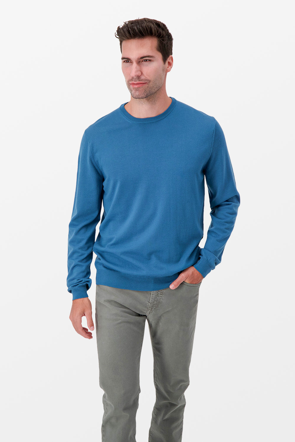 Zanone Blue Giro Z Men's Sweater - Comfortable Knit Pullover for Casual Wear & Outdoor Activities