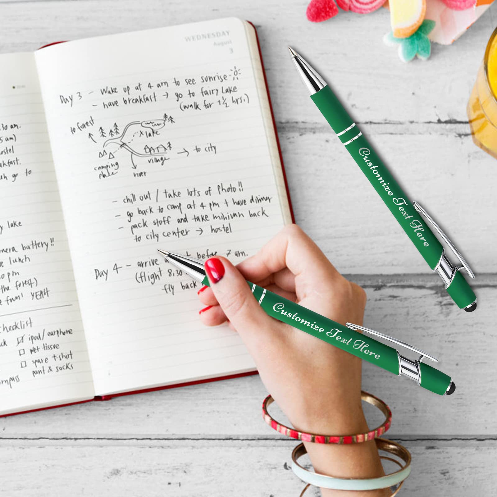 500 Custom Engraved Pens Bulk - 252 Personalized Ballpoint Pens with Business Name, Logo & Message - Medium Point Black Ink - Includes Stylus Tip for Signatures & Notes - Perfect for Corporate Gifts, Promotions & Office Use