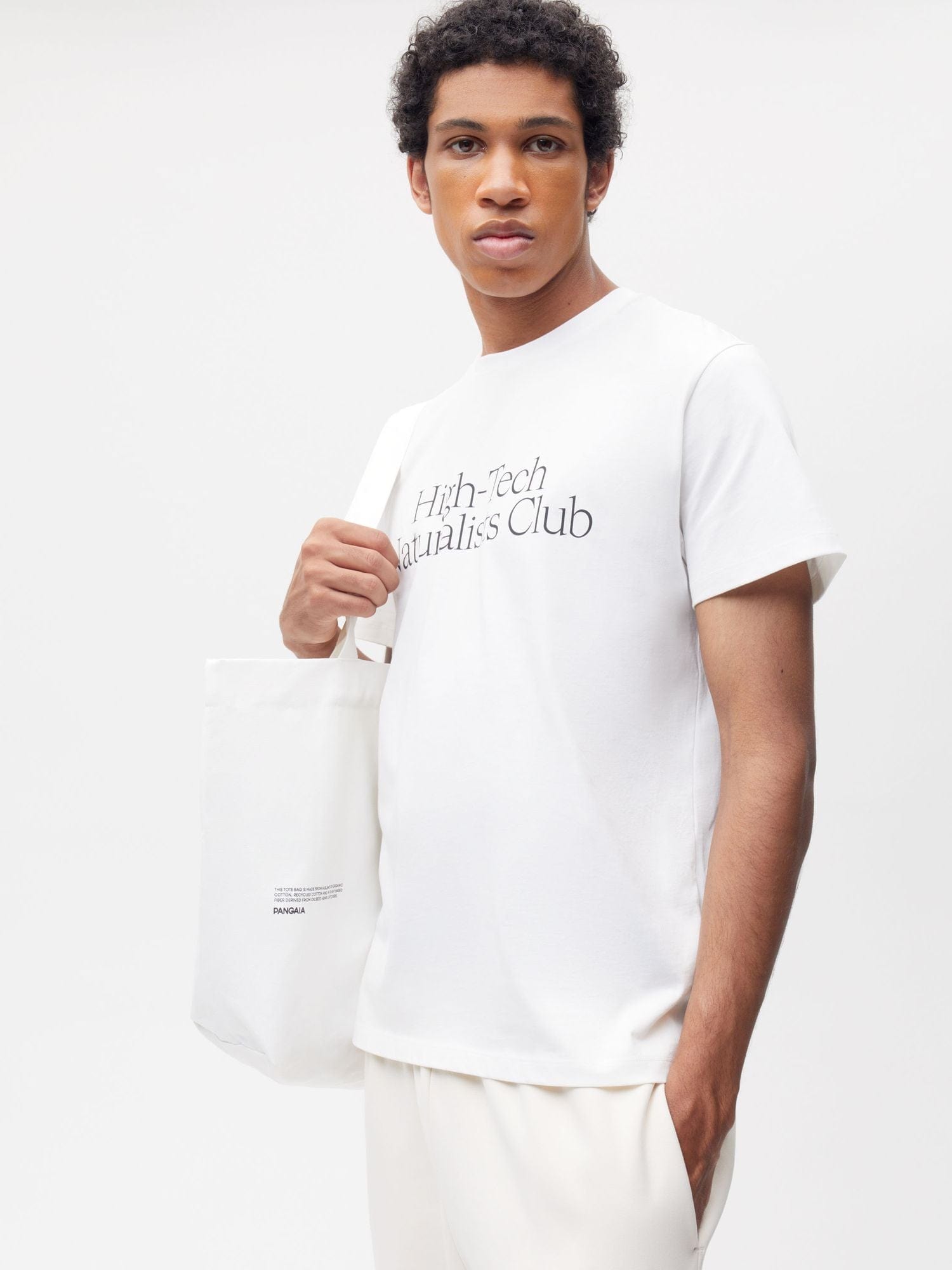 High-Tech Naturalists Club Tote Bag - Eco-Friendly Cotton Canvas Ivory Reusable Shopping Bag for Groceries, Beach & Farmers Market