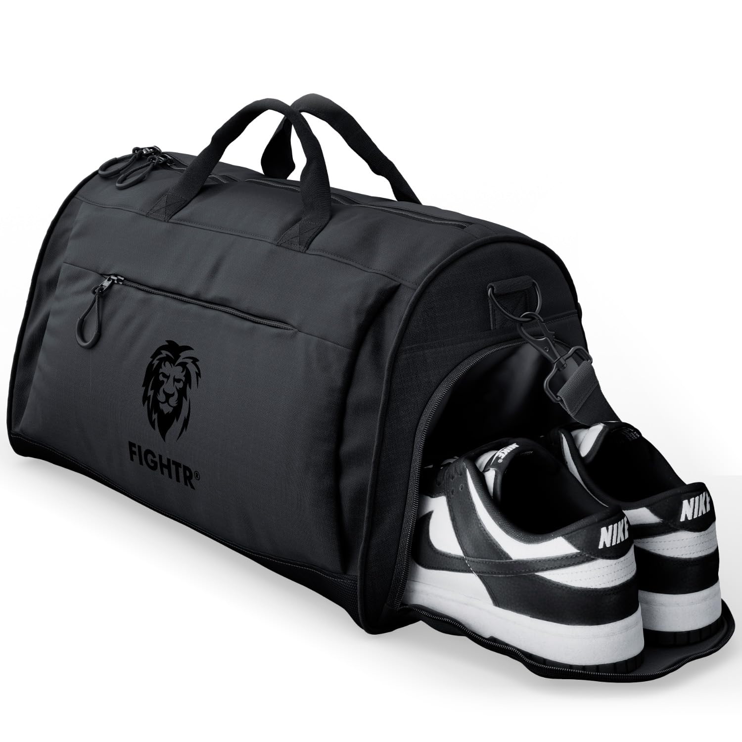 FIGHTR® Sports & Travel Duffle Bag for Men & Women - Waterproof Shoe Compartment & Wet Pocket - Gym, Fitness, Workout & Vacation Gear - Perfect for Gym, Travel & Sports Activities