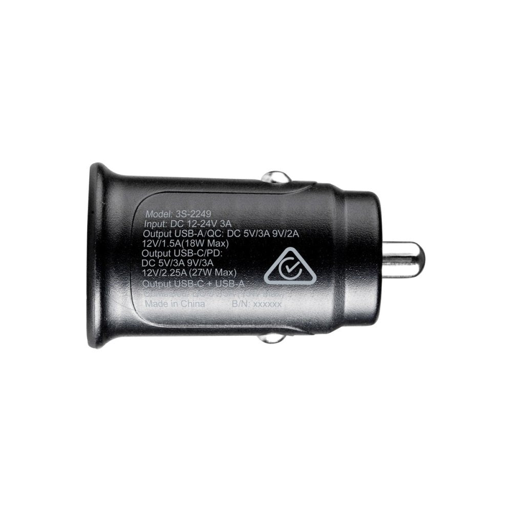 3sixT 27W Dual USB Car Charger - Fast QC3.0 USB C & USB A Ports for iPhone, Samsung, Android Phones - Perfect for Road Trips & Commuting