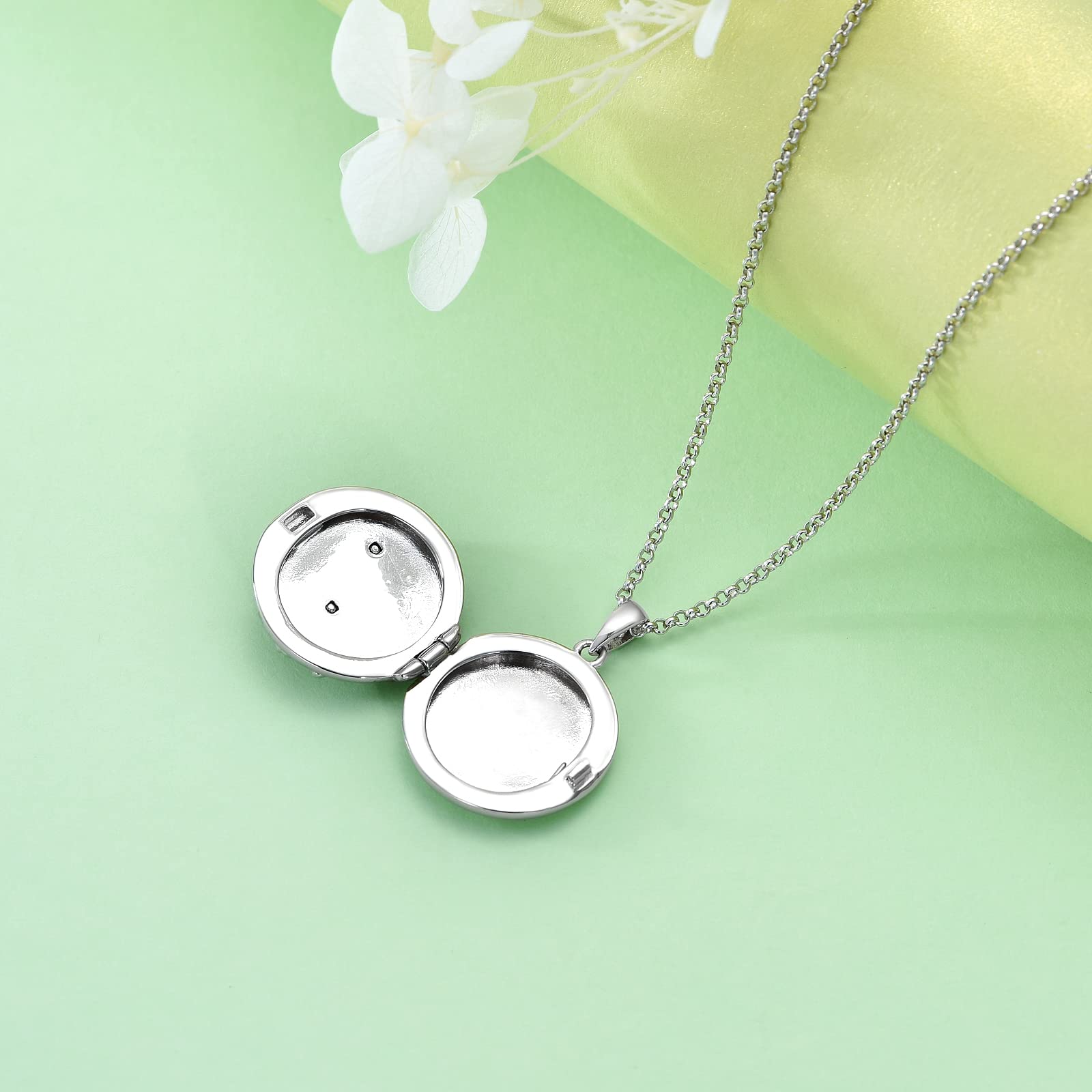 Personalized Sterling Silver Photo Locket Necklace - Engravable Keepsake Jewelry for Women, Anniversary & Birthday Gifts | Wear Close to Your Heart for Weddings, Mother's Day & Special Occasions