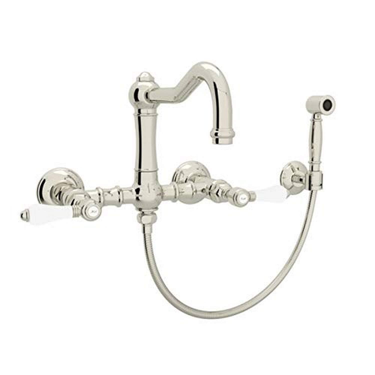Rohl A1456LPWSPN-2 Premium Kitchen Faucet in Polished Nickel - Modern Pull-Down Sprayer for Easy Cooking & Dishwashing