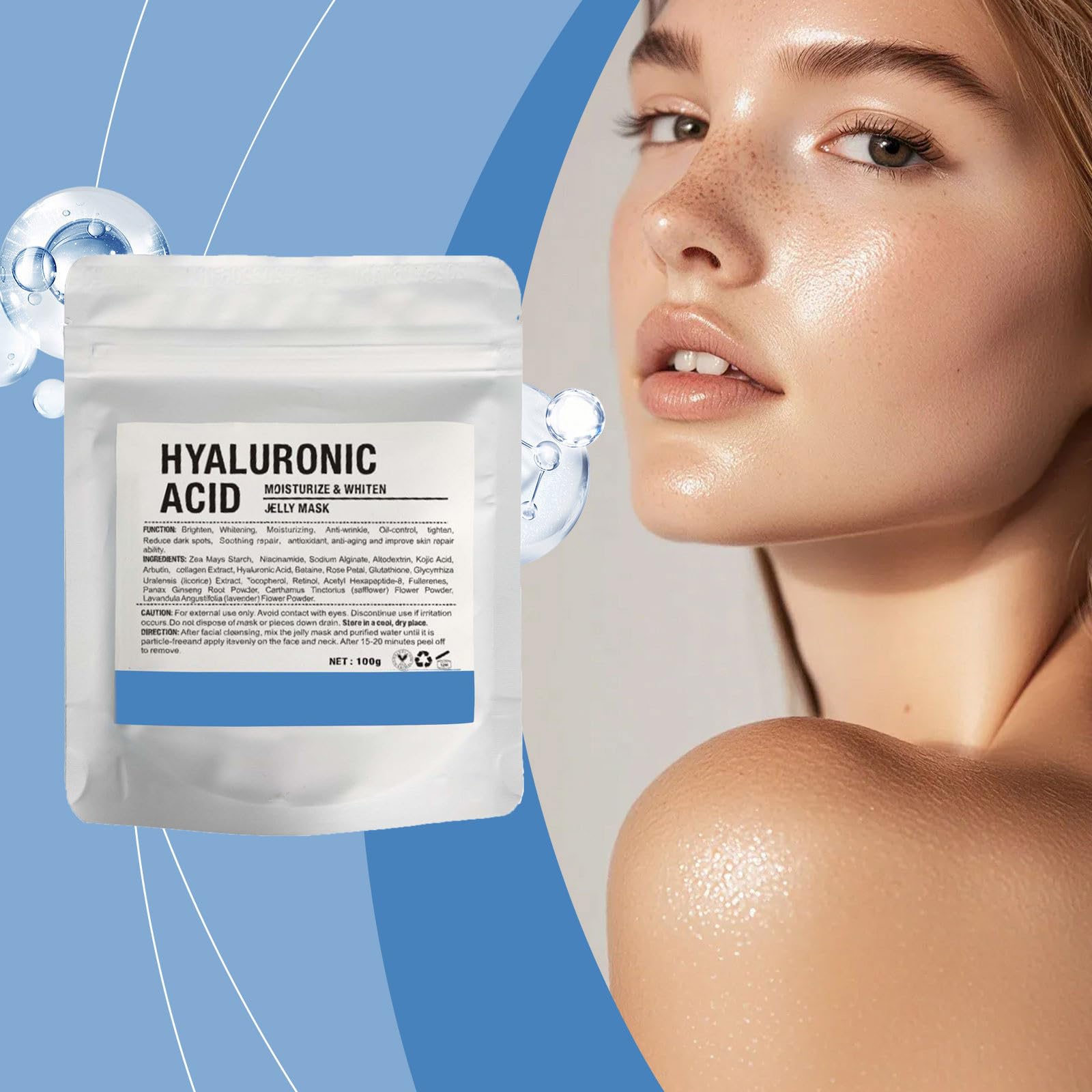 Premium Hyaluronic Acid Powder for Skin Care - Low Molecular Weight, Water-Soluble Moisturizer for DIY Serums, Anti-Aging & Wrinkle Reduction - Perfect for DIY Skincare, Face Masks & Hydrating Treatments (1oz)