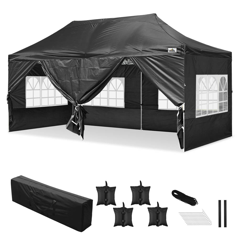 10'x20' Pop Up Canopy Tent with Windows - Instant Shelter for Outdoor Events, Camping, Parties & Farmers Markets | TheLAShop