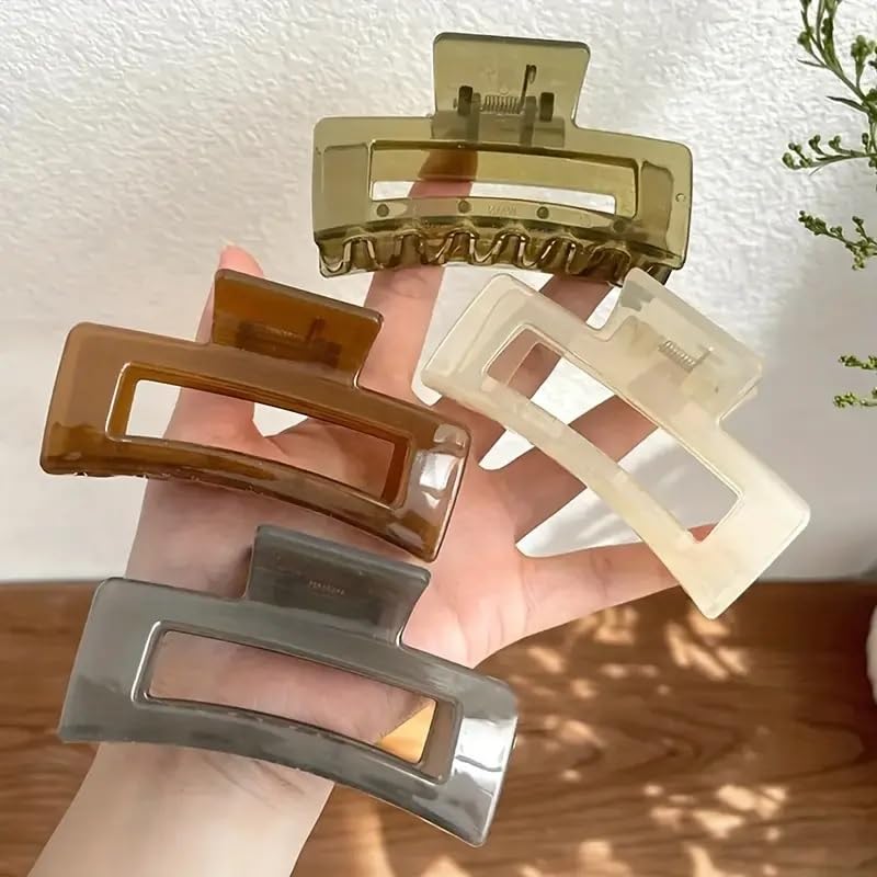4-Piece Large Hair Claw Clips for Women - Non-Slip Jelly Hair Clutcher Set for Girls & Women - Perfect Hair Accessories Gift Set for Valentine's Day, Birthday, or Everyday Use - Great for Work, School, and Special Occasions
