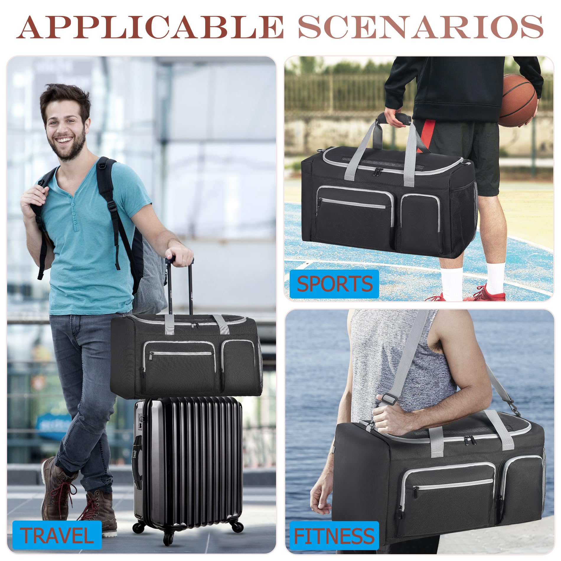 **Large Capacity Sneaker Travel Bag for 4 Pairs - Adjustable Dividers & Multi-Pocket Storage | Perfect for Travel, Gym, Sports & Outdoor Adventures**