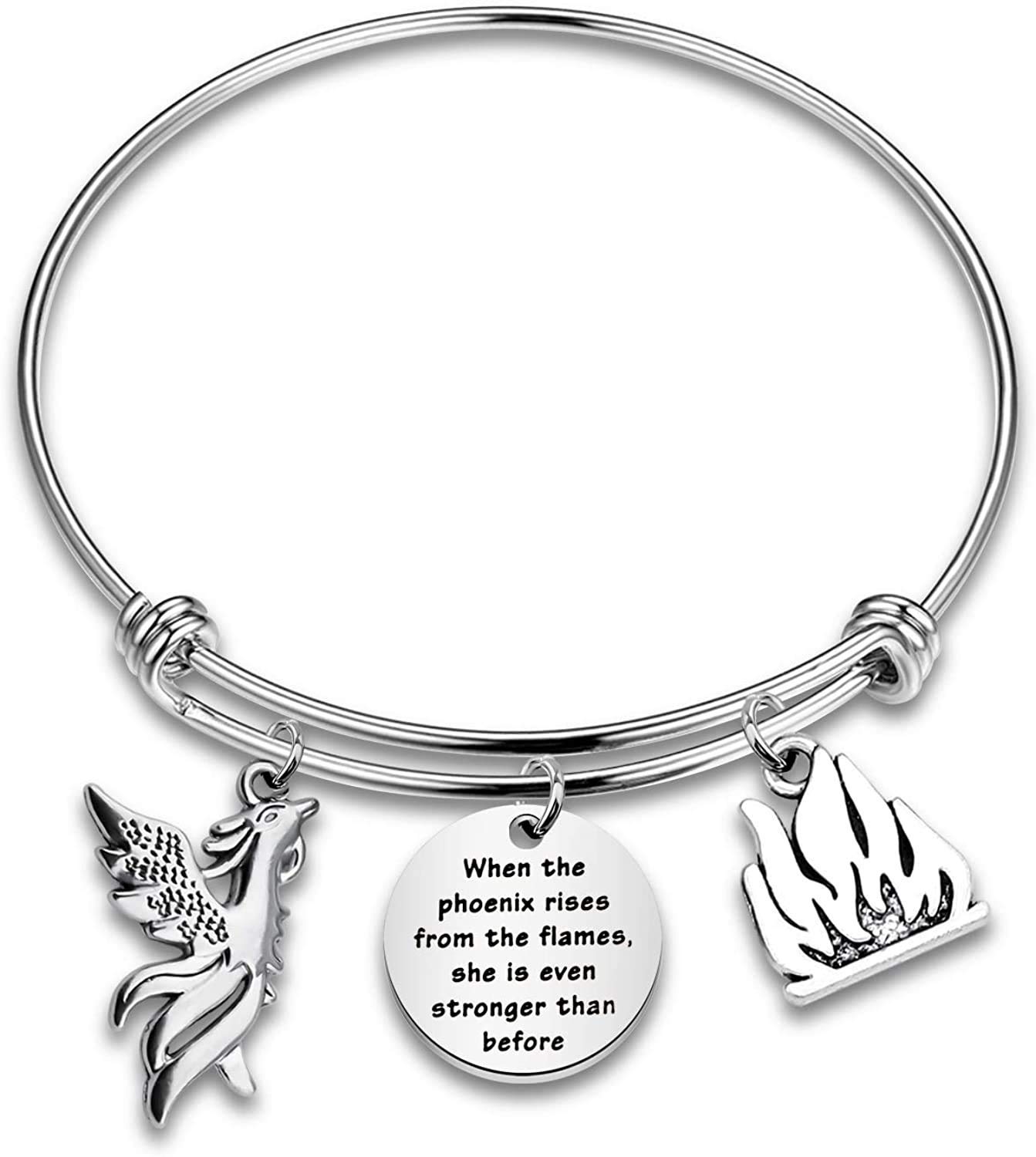 CYTING Phoenix Inspirational Quote Keychain - Motivational Jewelry Gift for Women & Men - Perfect for Graduation, Birthday, and Encouragement Gifts