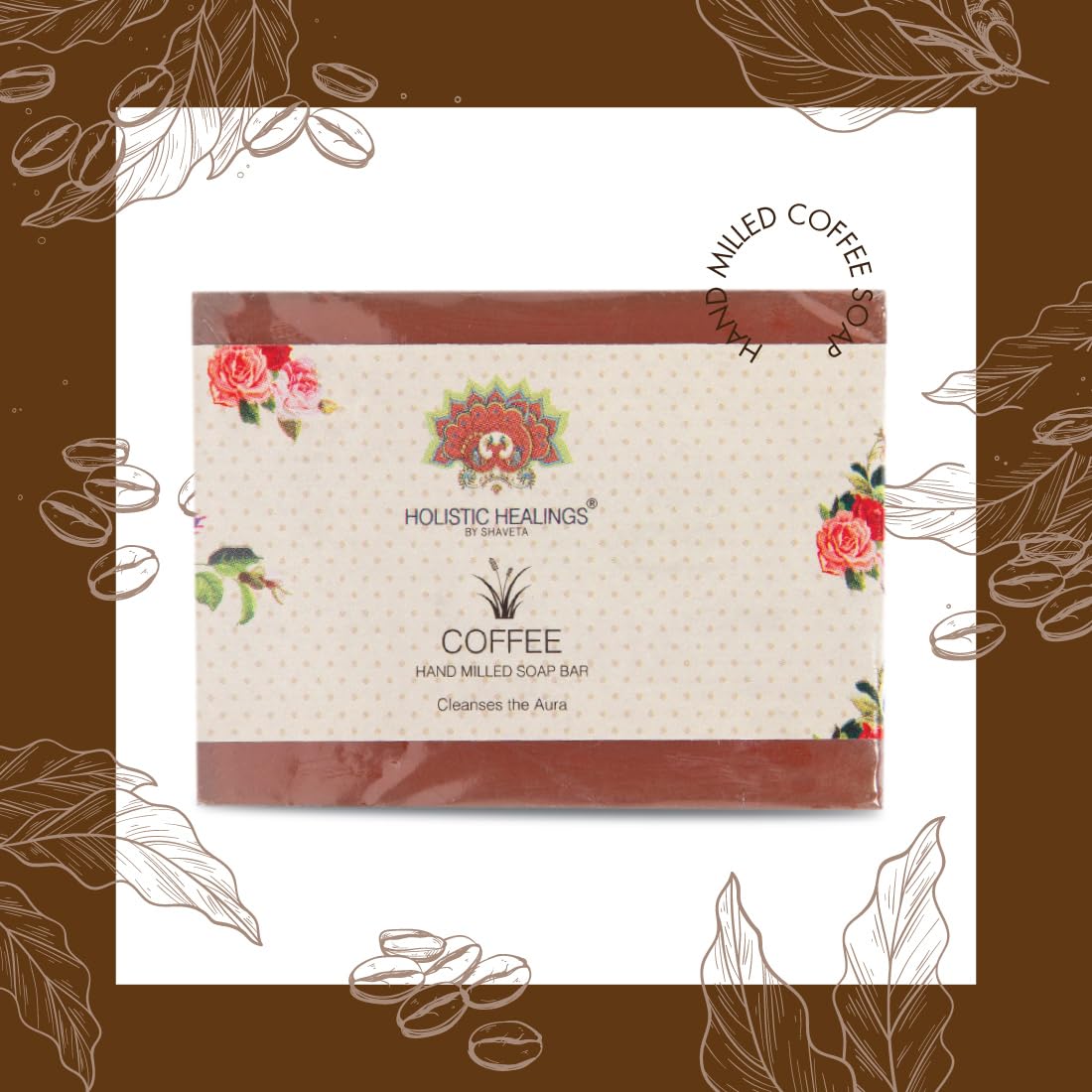 Holistic Healings By Shaveta Coffee Soap – 100g Handmade Natural Vegan Bar with Essential Oils, Cruelty-Free & Eco-Friendly, Zero Waste Seed Paper Wraps – Exfoliating & Moisturizing for Face & Body Care