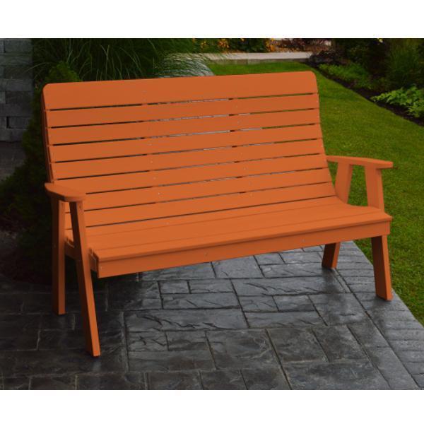 A & L Furniture Poly Winston Garden Bench - Outdoor Patio Seating for Backyard, Porch, and Garden - Weather-Resistant and Durable Polyethylene Material