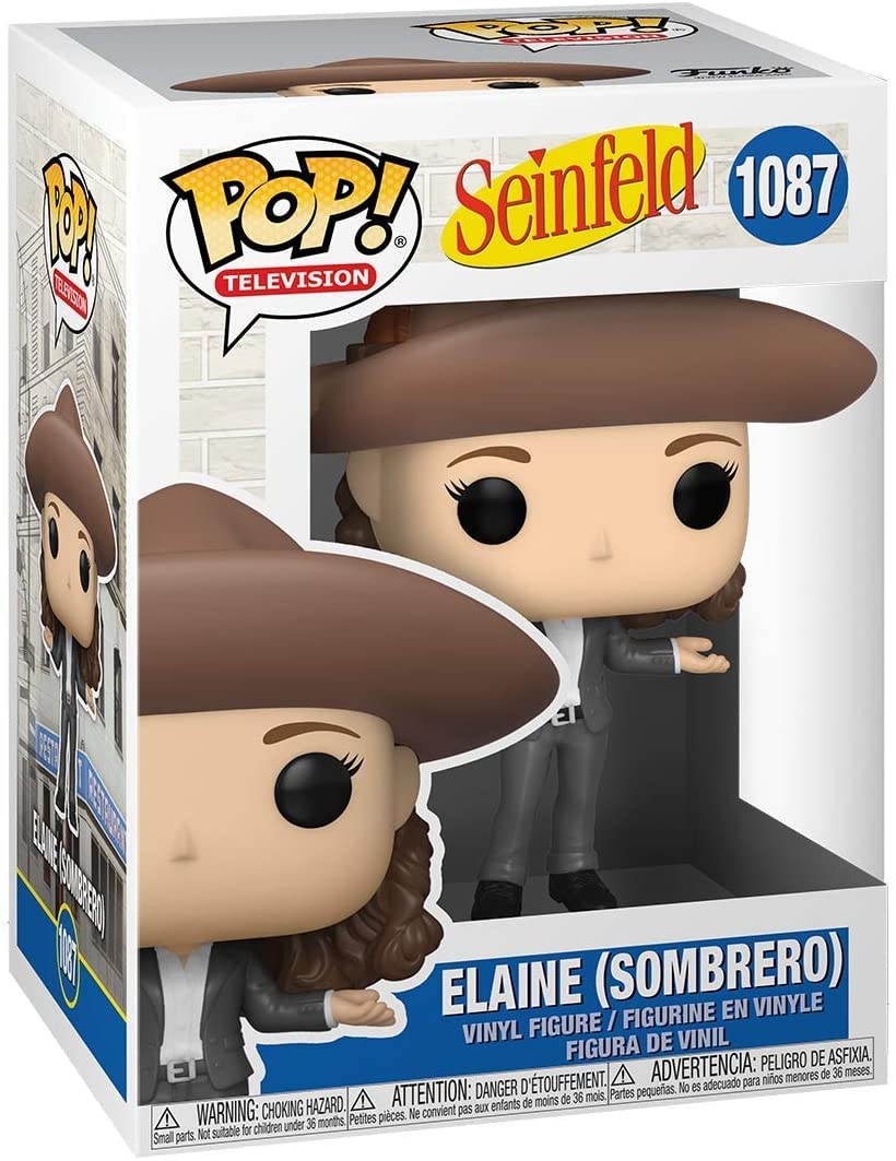 Seinfeld Elaine Benes in Sombrero Pop! Vinyl Figure with Protective Case - Official Funko Collectible for TV Show Fans | Perfect for Display, Gifts & Pop Culture Collections