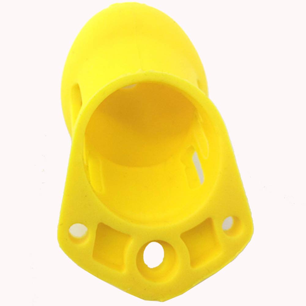 Premium Soft Silicone Chastity Cage for Men with 5 Adjustable Rings & Lock - Breathable Yellow Male Chastity Device with Secure Key - Comfortable Adult Sex Toy for BDSM, Role Play & Long-Term Wear