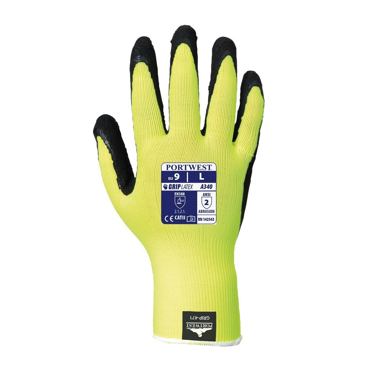Hi-Vis Grip Gloves - Reflective Safety Work Gloves for Construction, Cycling & Outdoor Activities | Style A340