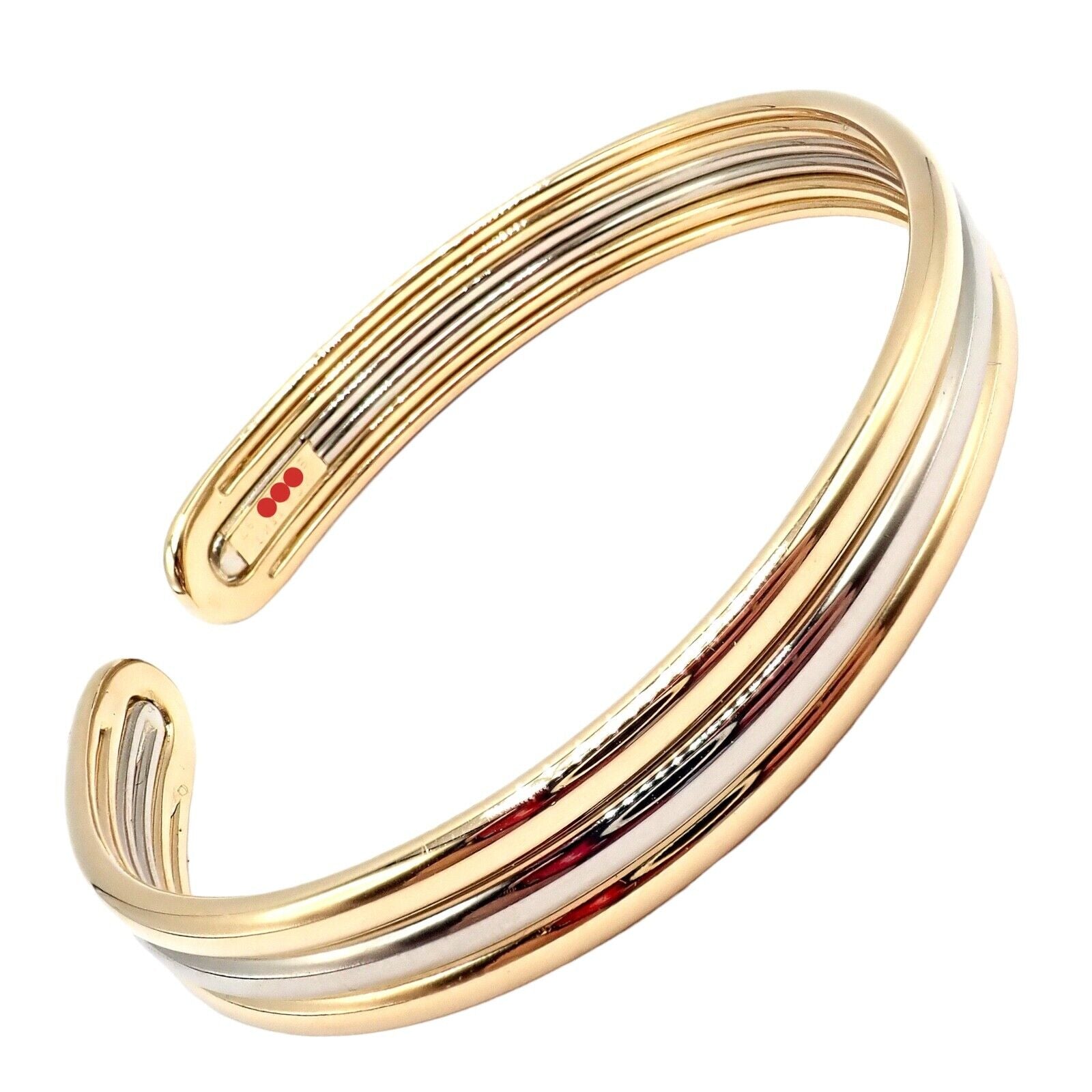 Authentic Van Cleef & Arpels 18k Yellow & White Gold Bangle Cuff Bracelet - Luxury Jewelry for Women, Perfect for Weddings, Parties & Special Occasions