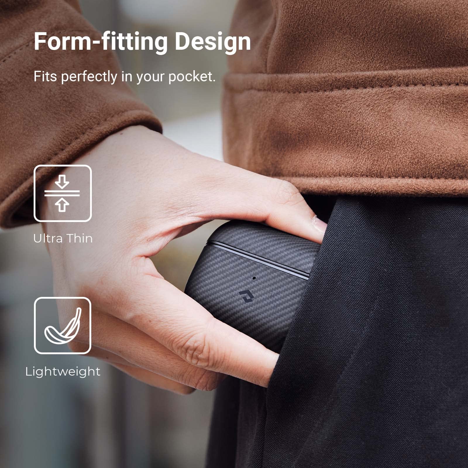 PITAKA AirPods Pro 2 Case - Ultra Slim Shockproof Protective Cover for AirPods Pro 2nd Generation | Premium 600D Aramid Fiber | Perfect for Travel, Workout & Daily Use