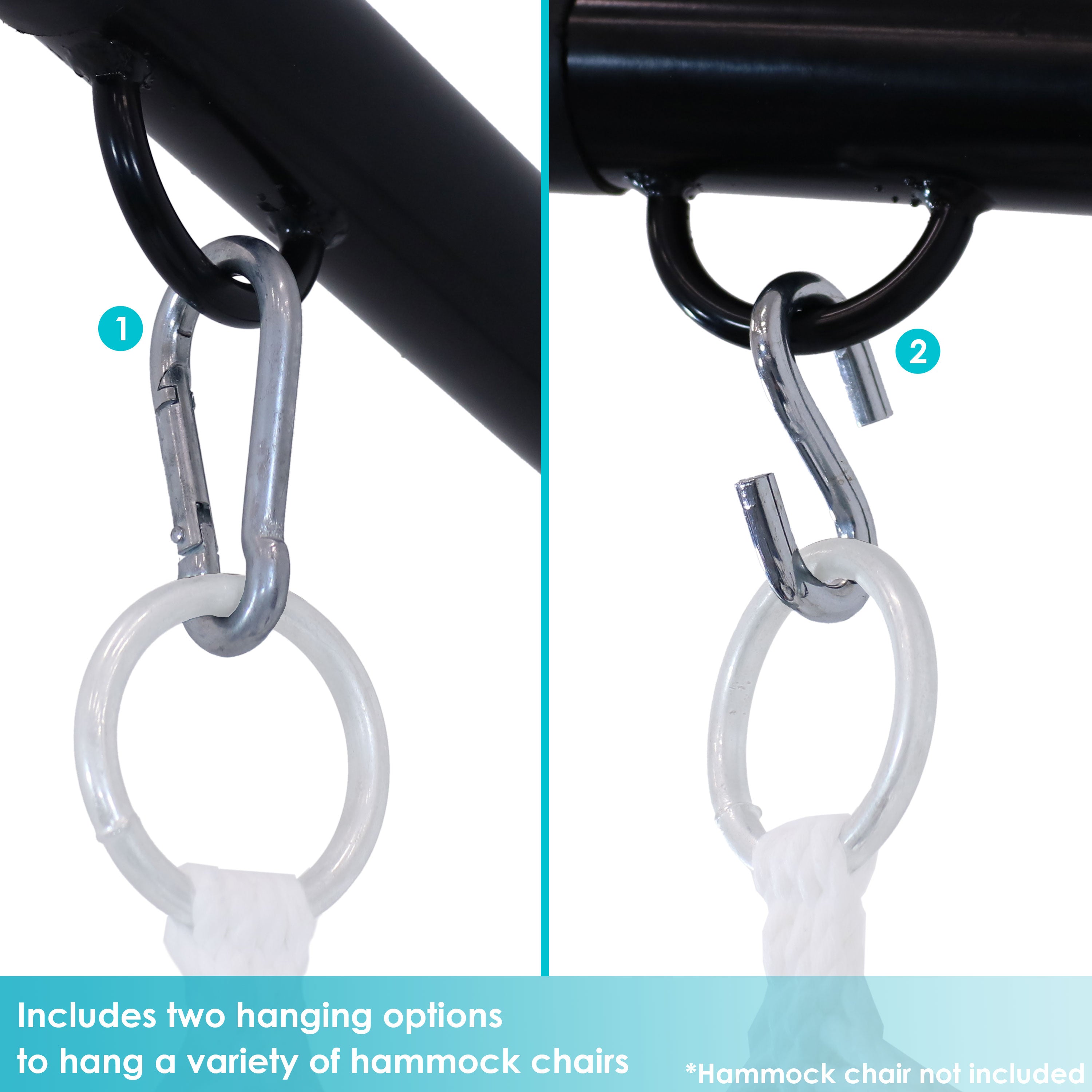 Sunnydaze Heavy Duty Hanging C Stand for Hammock Chair Swing - Outdoor Patio, Garden, Backyard Relaxation & Yoga Accessory