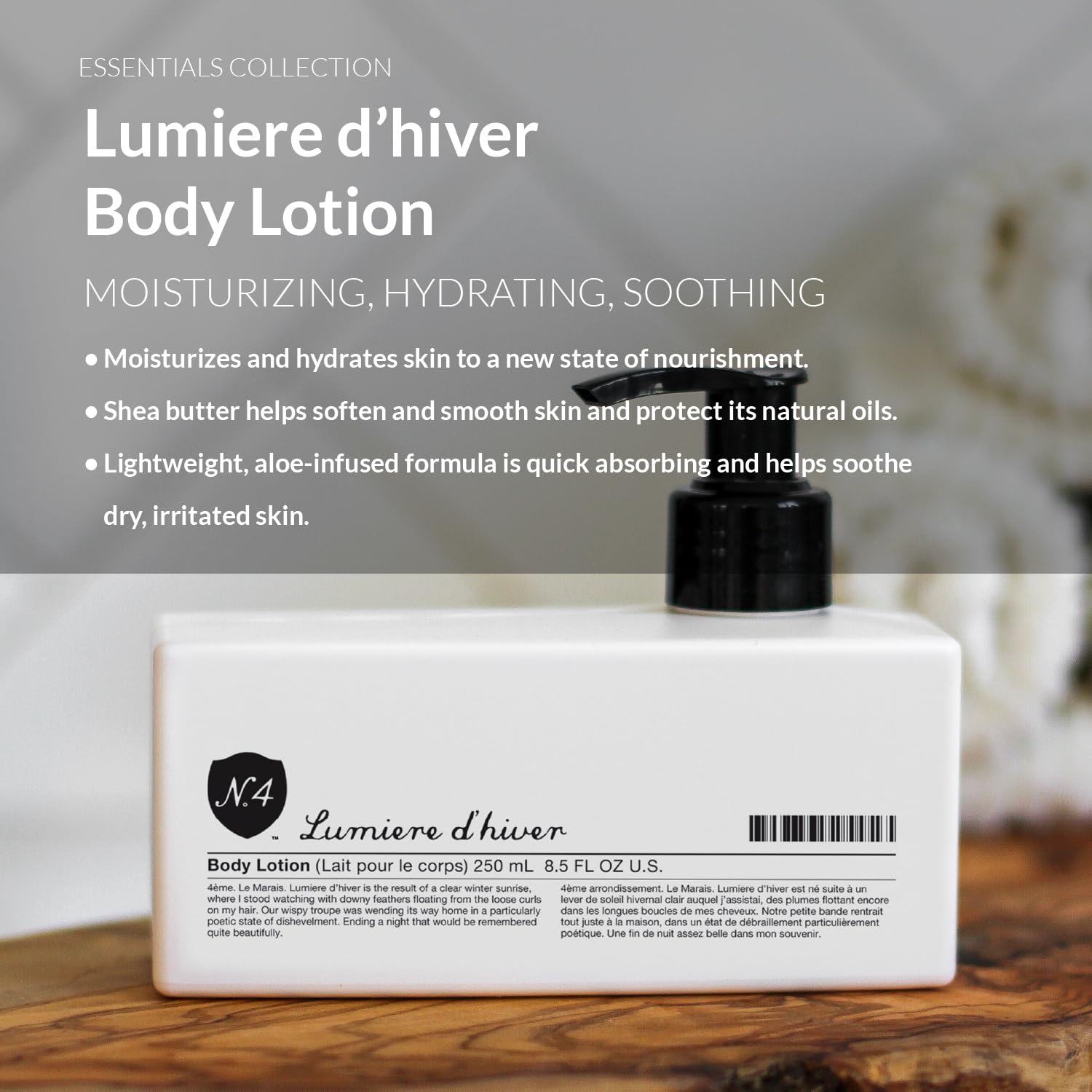 Lumiere d'Hiver Skin Moisturizer - Hydrating Body Lotion for Dry Skin, 5.1 oz