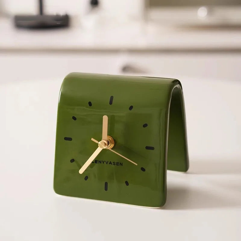 Milo Ceramic Desk Clock - Elegant Modern Office Decor, Home & Office Use, Perfect Gift for Professionals & Students