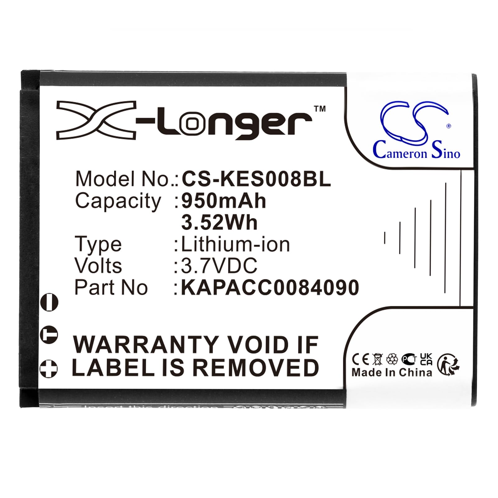 Techtek Replacement Battery Compatible with KAP Else ES-KAP-Ad VR & ESKAPAD - Replaces KAPACC0084090 (Black) - Perfect for VR Headsets, Gaming Controllers, and Portable Devices - FBA Certified