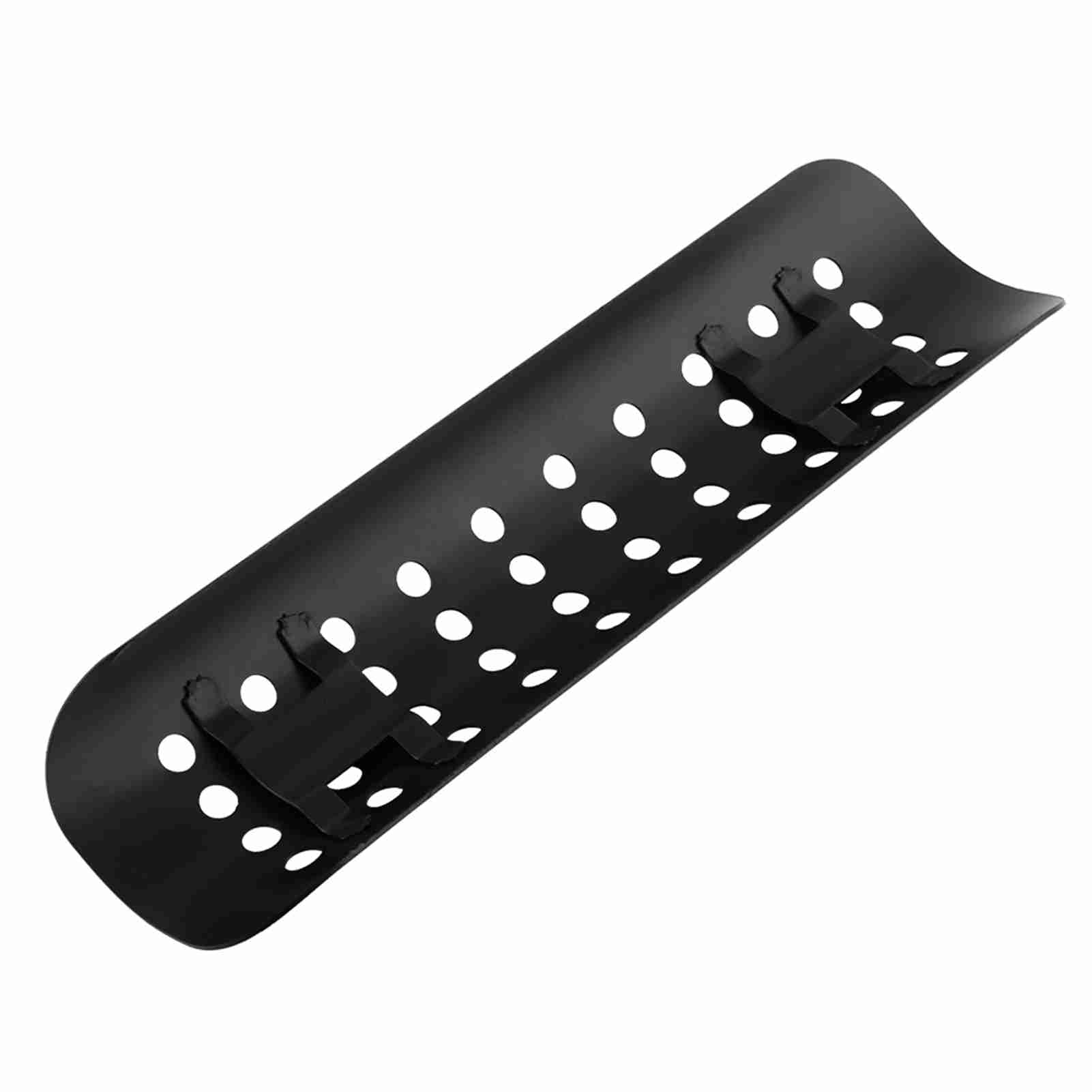 Motorcycle Exhaust Heat Cover for Legs - 9x2.4in with Clamps (Black) - Riding Comfort Protection