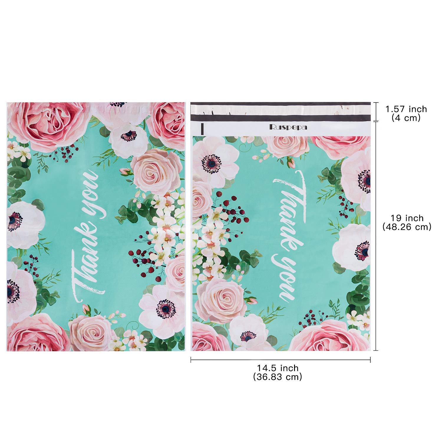 RUSPEPA 14.5x19 Inch Heavy Duty Poly Mailers - 3 Mil Self Seal Mailing Envelopes for Shipping, Thank You Notes & Flower Delivery (50 Pack) | Perfect for Ecommerce, Small Business & Online Sellers