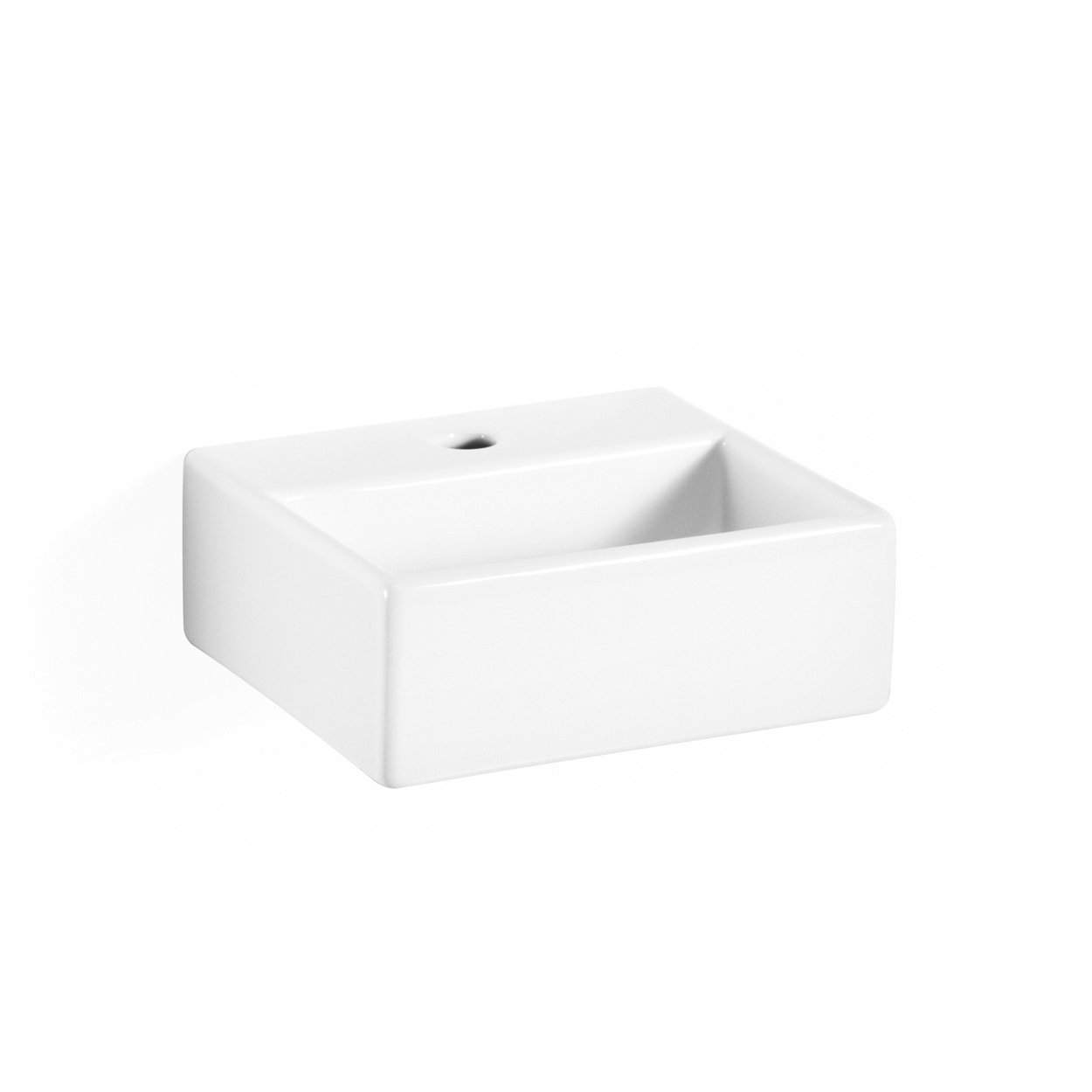 Quarelo 53706 White Bathroom Sink with Pre-Drilled Faucet Holes - Perfect for Modern Bathroom Renovations & Home Upgrades