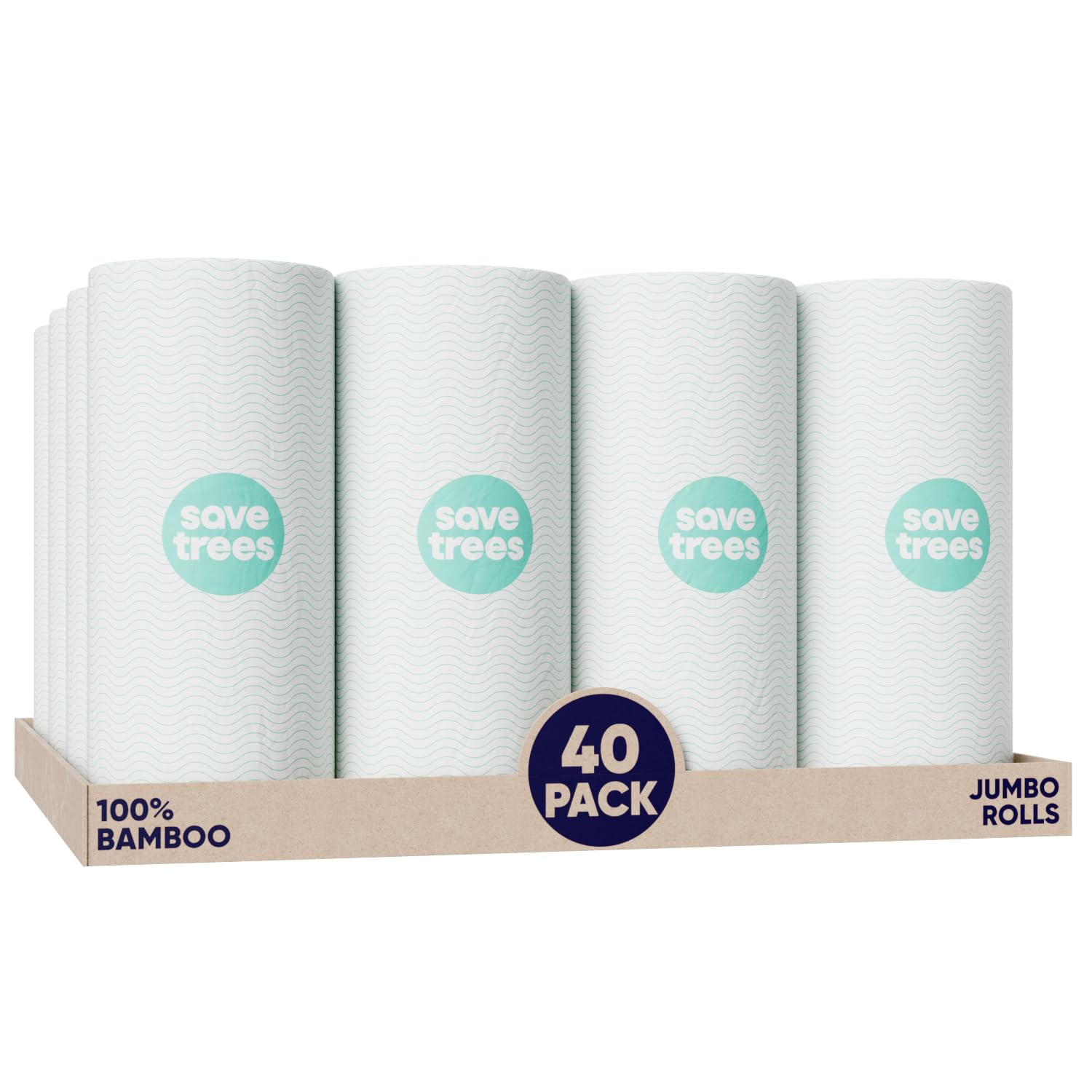 Cloud Paper Bamboo Paper Towels - 40 Rolls | Ultra Absorbent & Eco-Friendly Kitchen Towels | FSC-Certified, Plastic-Free, Chlorine-Free | Perfect for Sustainable Home Cleaning & Spill Control
