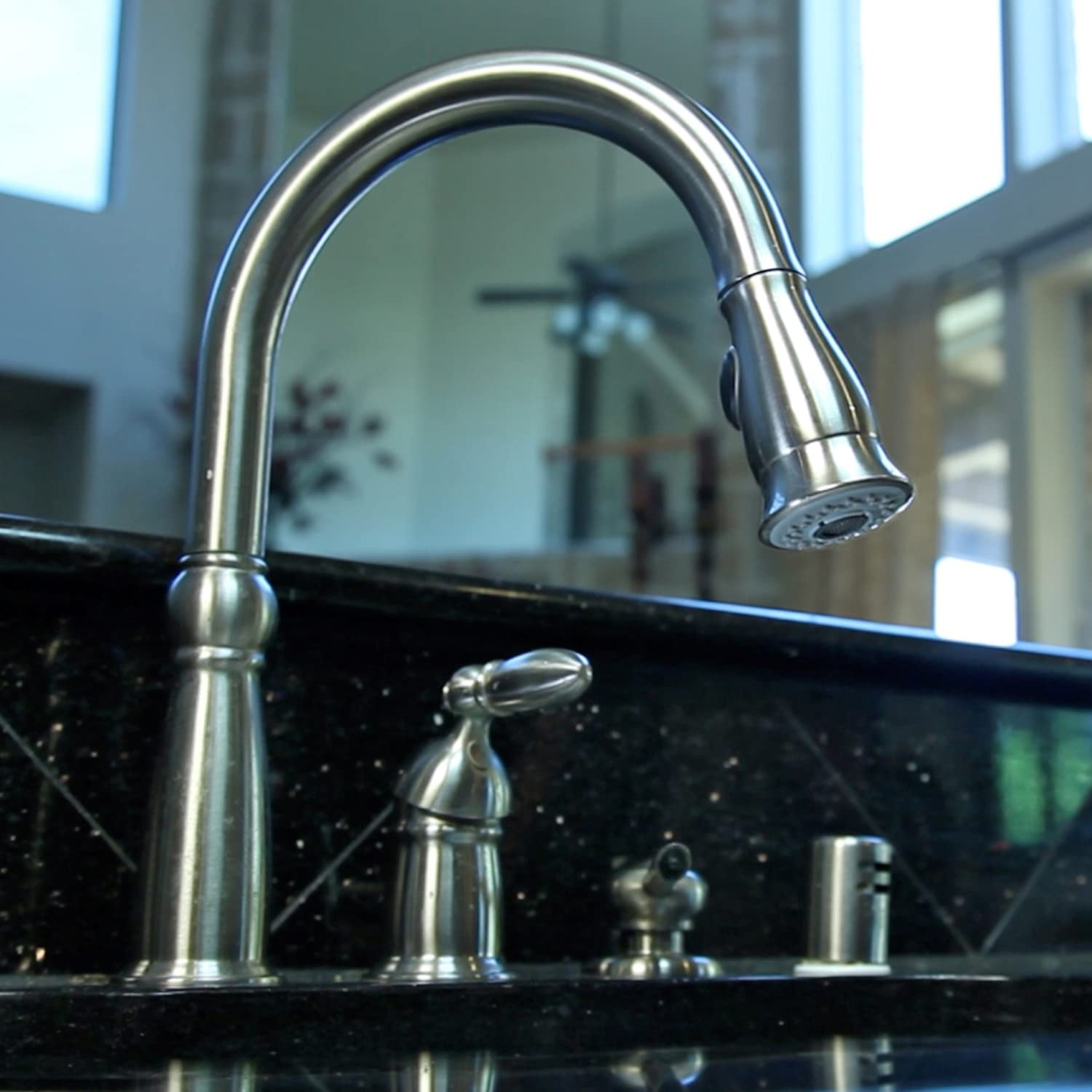 DANCO Smart Spray Kitchen Sink Faucet Pull Down Spray Head - 1 Pack (10724) - Plastic with Stainless Steel Finish - Perfect for Easy Dishwashing and Kitchen Cleaning