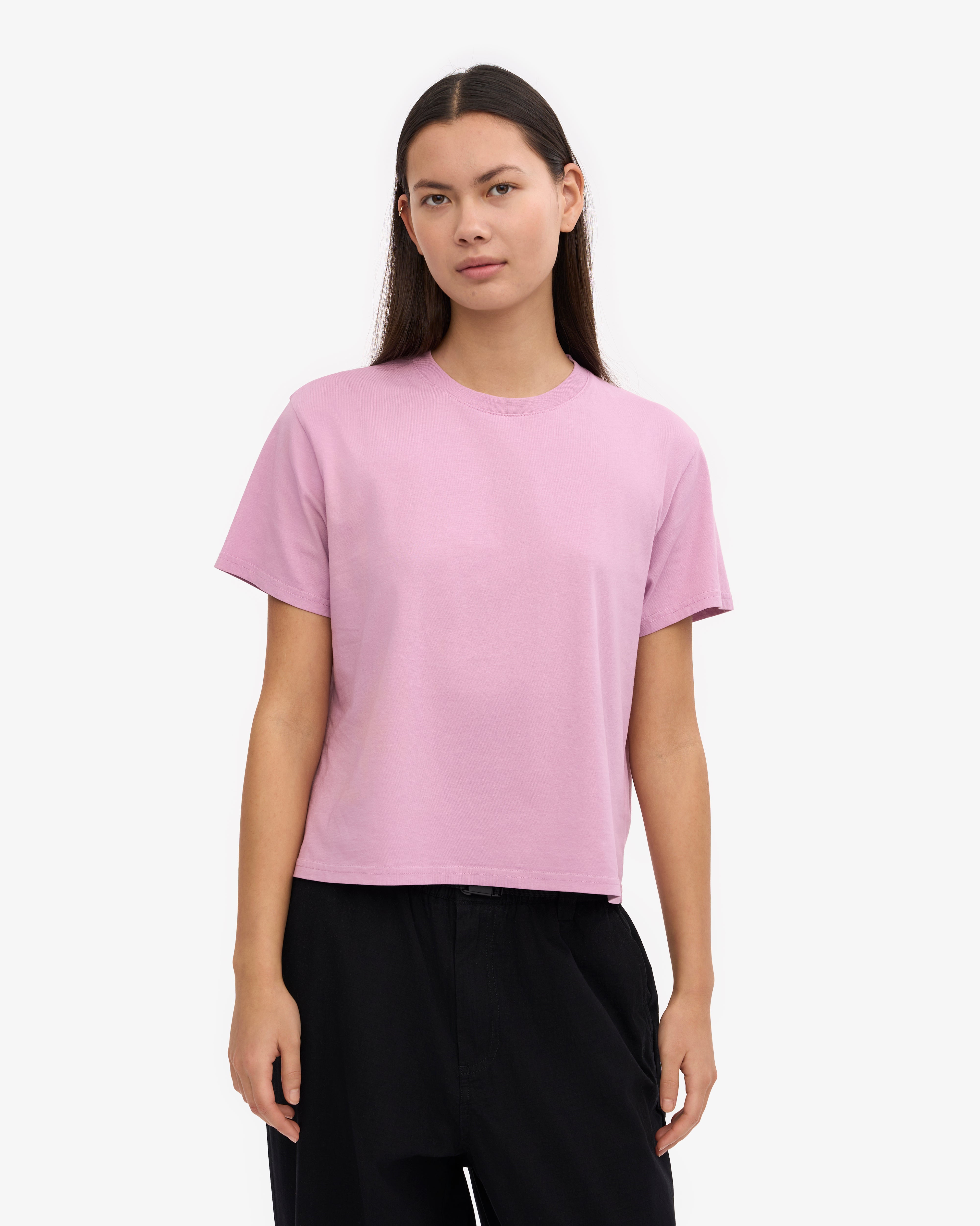Organic Boxy Crop Tee - Soft Cotton Women's T-Shirt in Cherry Blossom Pink | Casual Streetwear, Spring Outfits & Festival Fashion