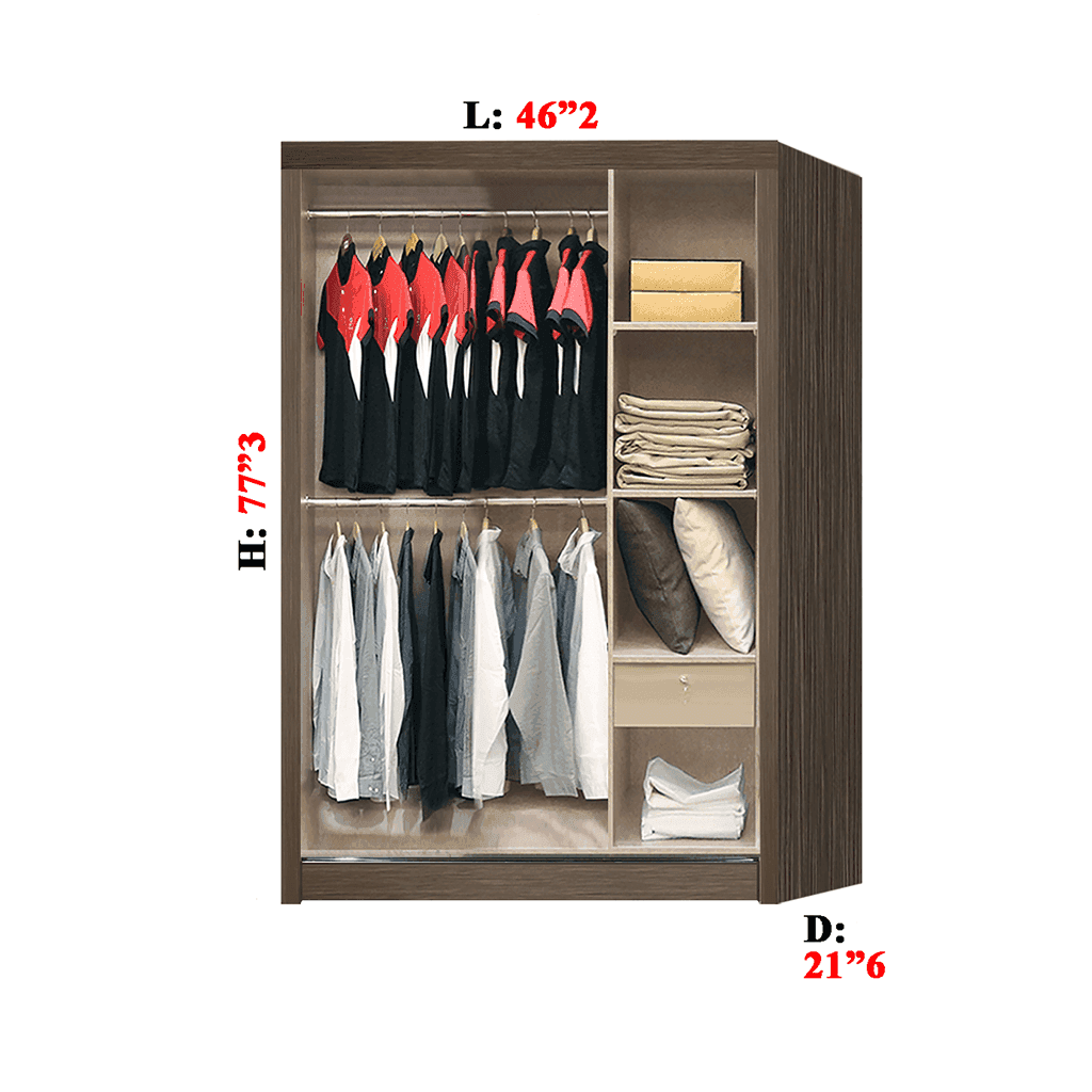 White Sliding Door Wardrobe Closet - Modern & Spacious Storage for Bedroom, Living Room, or Walk-In Closet Organization