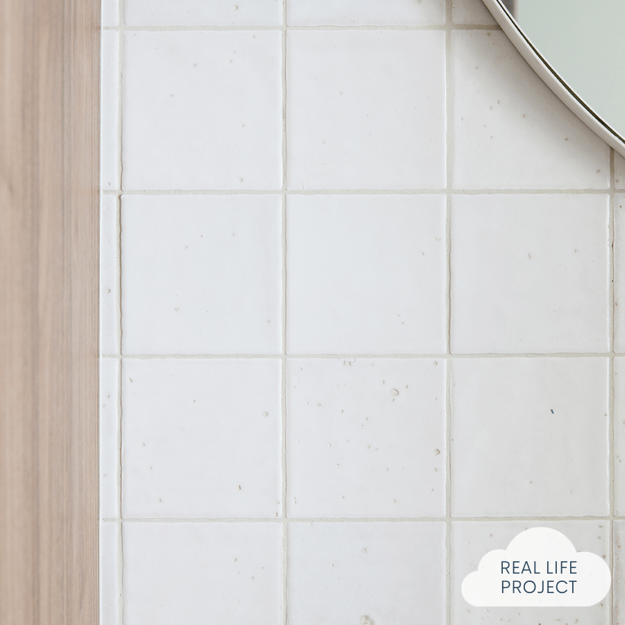 Umina White Gloss Small Square Ceramic Tile - Perfect for Kitchen Backsplash, Bathroom Walls & DIY Home Decor Projects