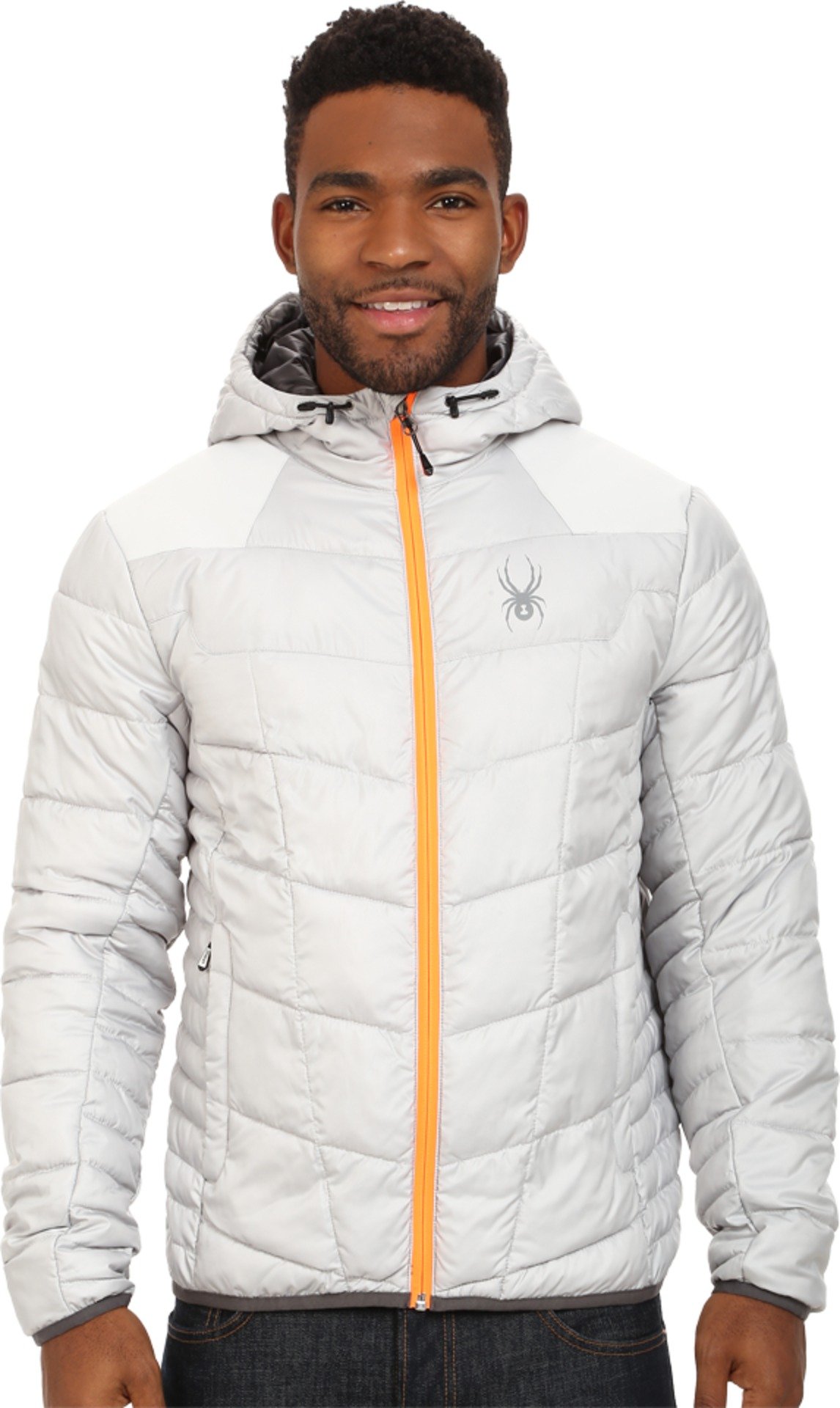 Spyder Men's Geared Hoody Synthetic Down Jacket - Lightweight Insulated Winter Coat for Skiing, Snowboarding & Outdoor Activities