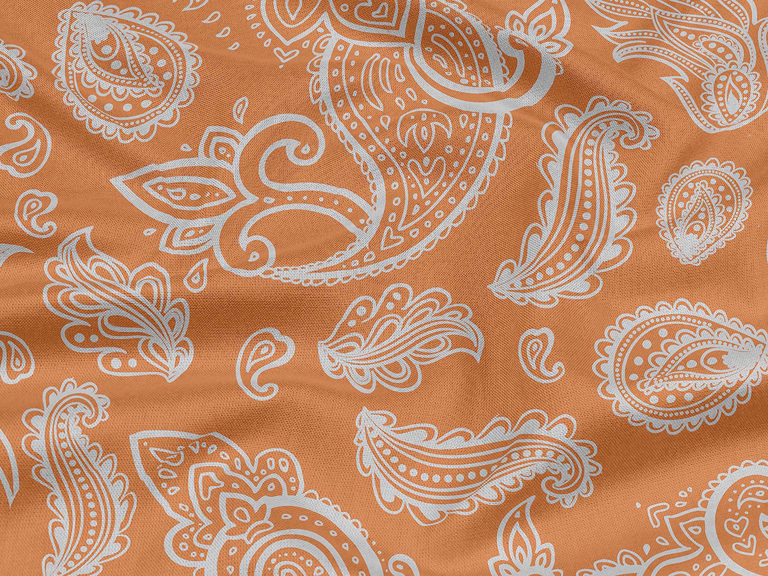 oneOone Rayon Orange Printed Fabric by The Yard - 56 Inch Wide for DIY Clothing, Dresses, Quilting & Home Decor Sewing Supplies | Premium Sewing Material for Crafters