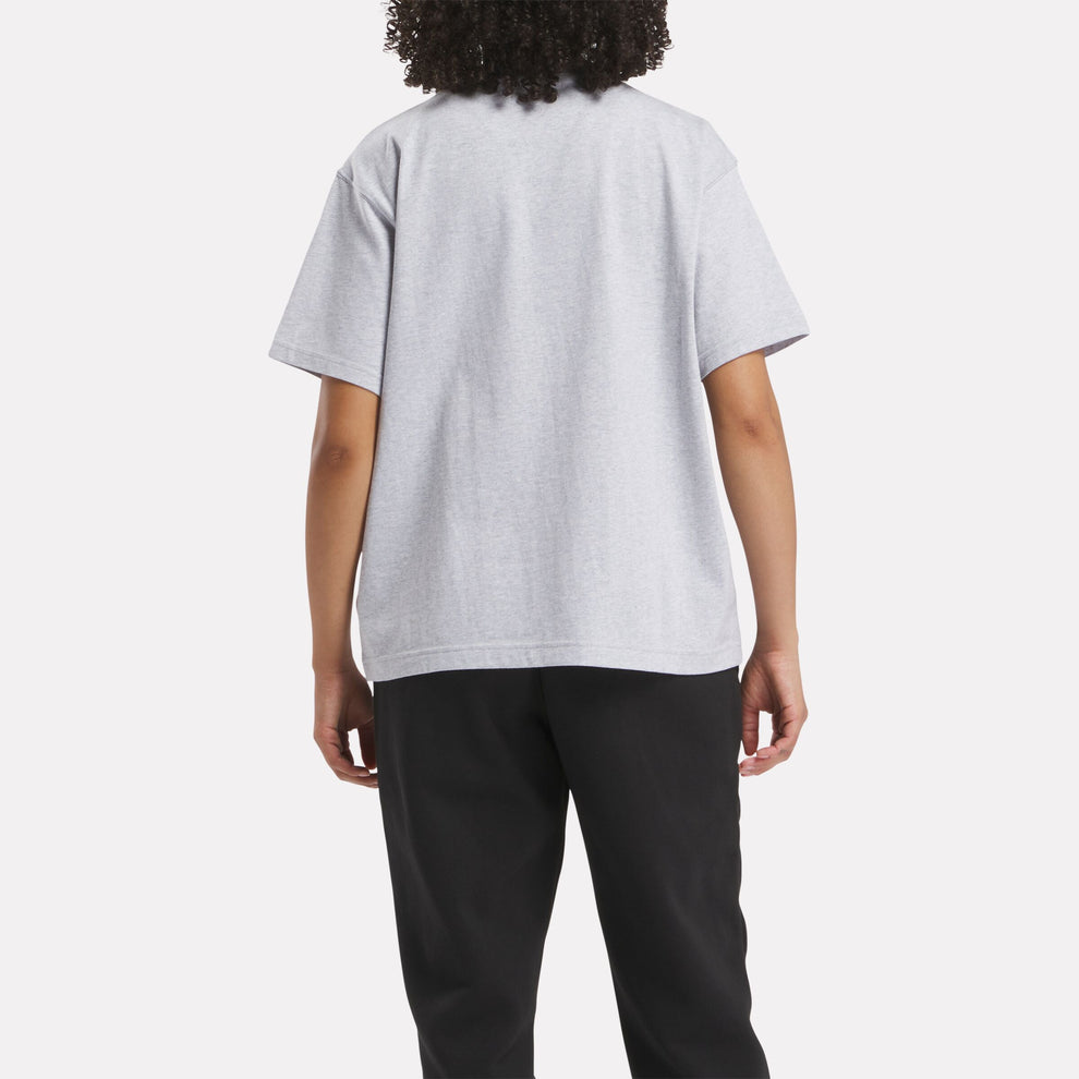 Reebok Women's Archive Evolution Grey T-Shirt - Vintage-Inspired Cotton Tee for Casual Wear, Gym & Street Style