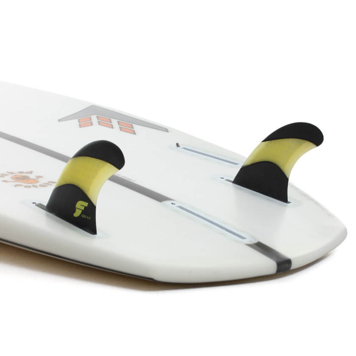 FUTURES QUAD REAR QD2 4.0 Techflex Fin Pair Carbon/Yellow Medium - High Performance Surfboard Fins for Waves & Competition