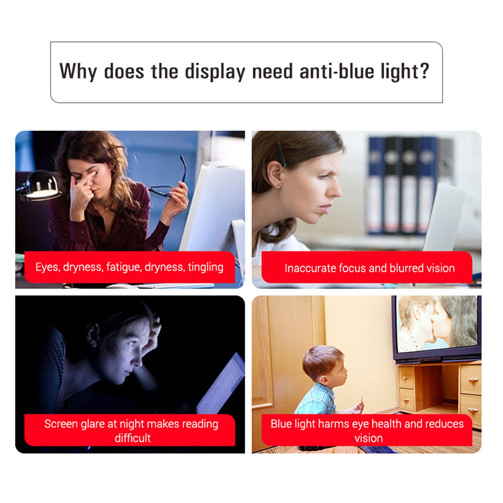 Anti Glare TV Screen Protector for 43-70 Inch TVs - Blue Light Blocking, Anti-UV, Matte Film Compatible with LCD, LED, 4K OLED & QLED HDTV Displays (70