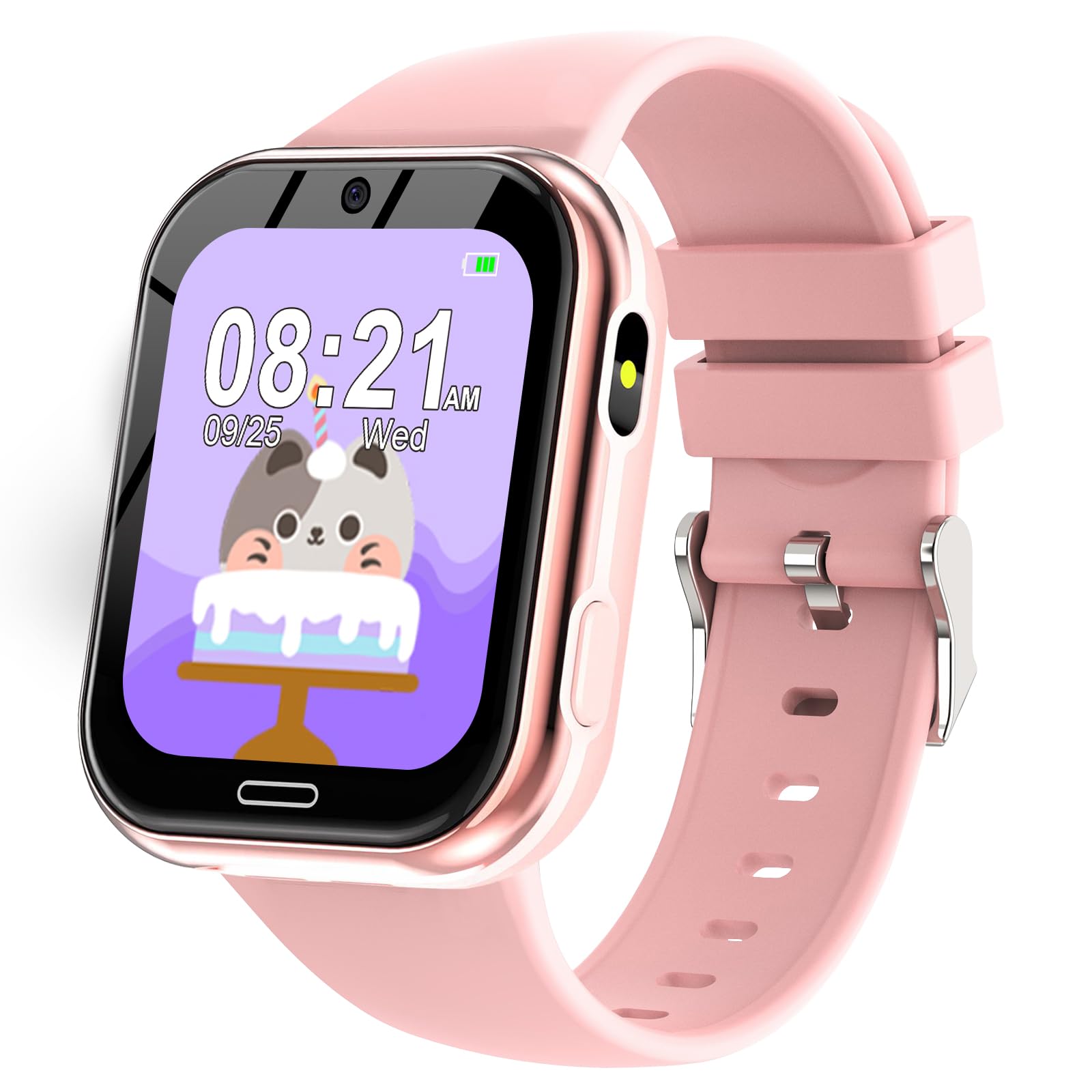 **Kids Smart Watch with 19 Games, Touch Screen, Camera & Music - Fitness Tracker, Alarm, Calculator & Learning Cards for Boys & Girls Ages 4-12 (Pink) - Perfect for Playtime, Learning & Outdoor Activities**