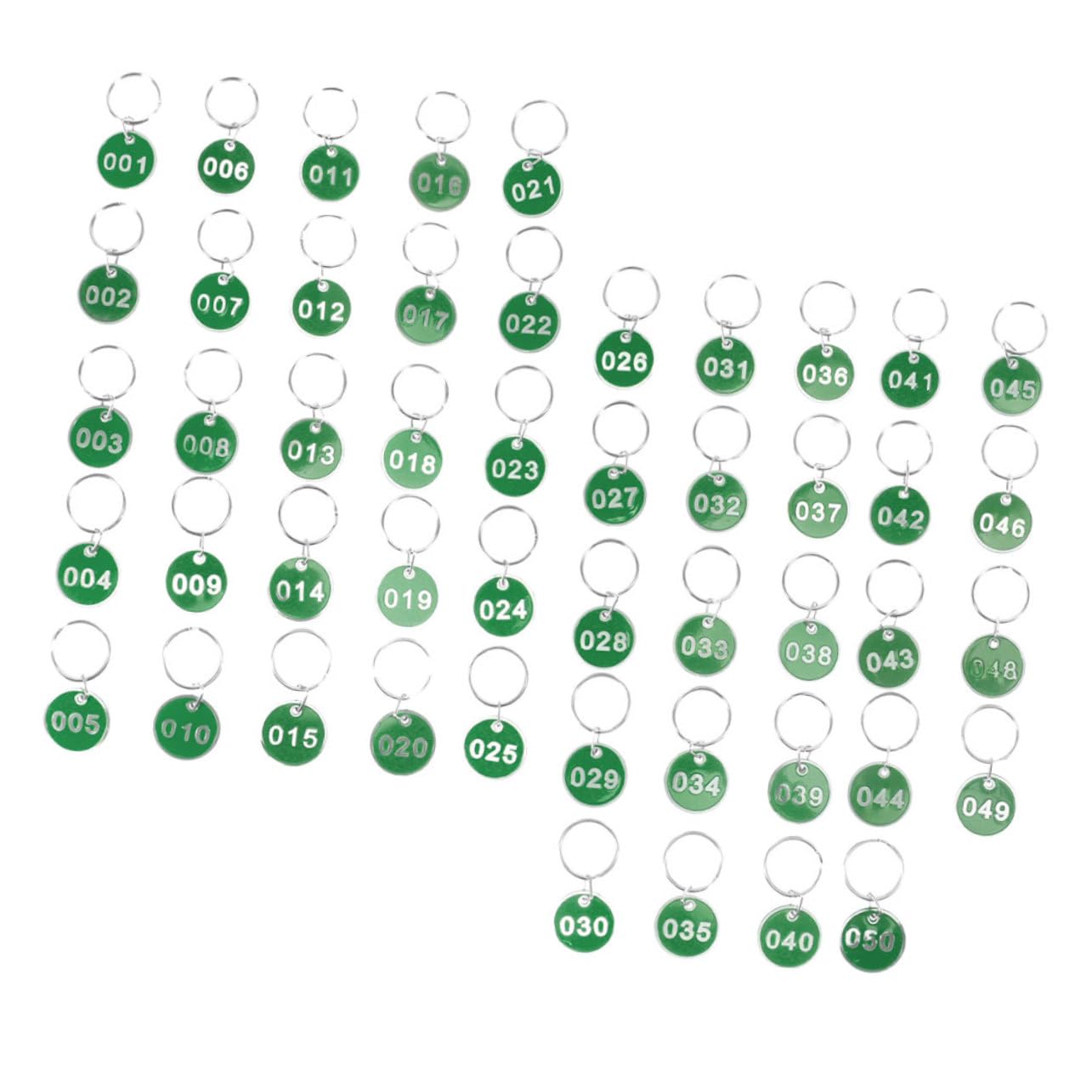 GALPADA 50 Pack Aluminum Alloy Number Tags with Rings - Multipurpose ID Storage Tags for Luggage, Sauna, Hotel & Organization - Durable Metal Number Labels for Keychains, Lockers & Inventory Management
