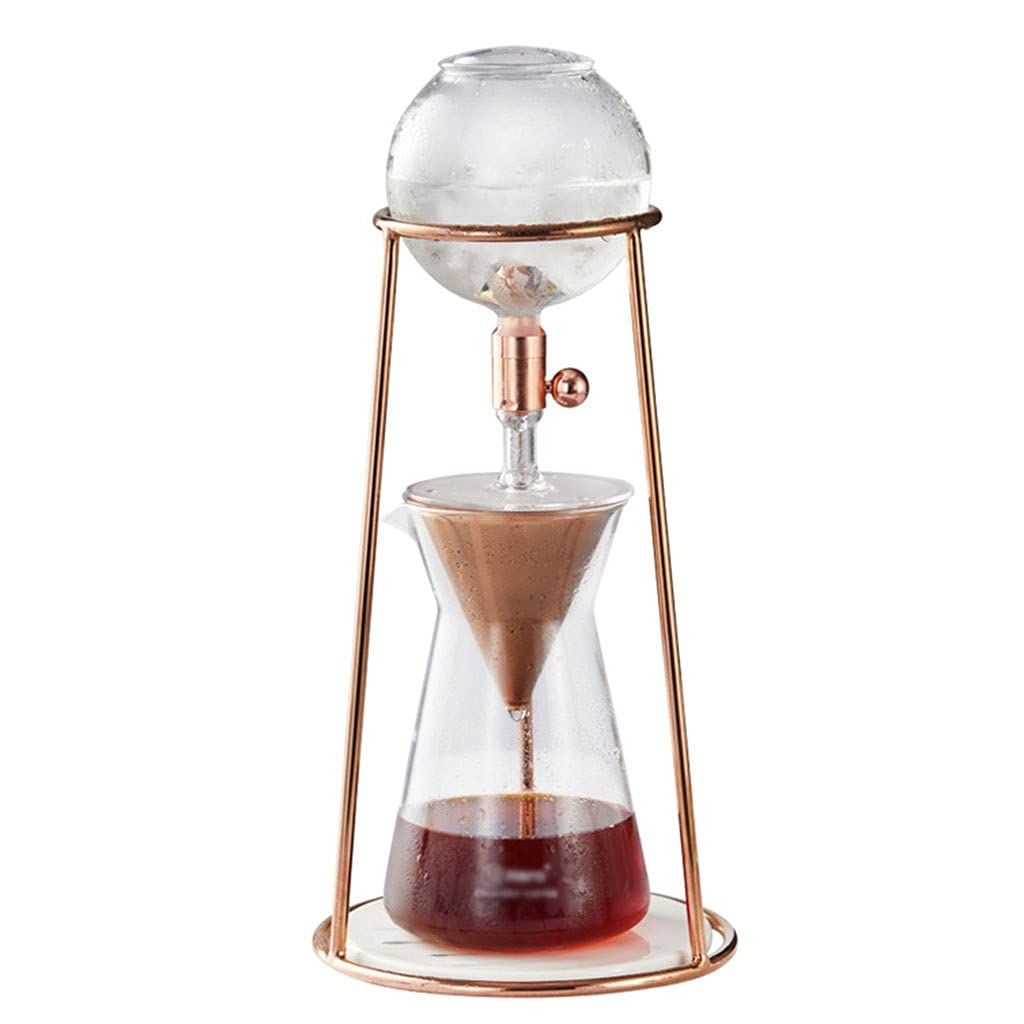 Premium Stainless Steel Cold Brew Coffee Maker & Iced Tea Infuser - 13.5oz/400ML Reusable Filter Dripper for Home, Office (Gold) | Perfect for Smooth Iced Coffee & Refreshing Tea Anytime