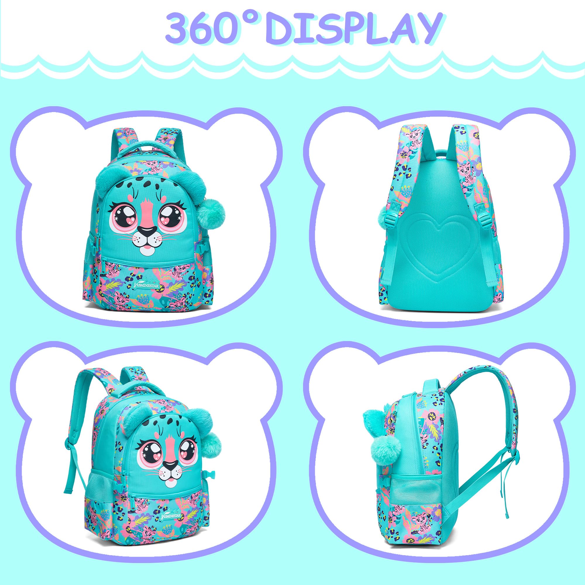 **Meetbelify Cute Girls Backpack Set for School & Travel - Lightweight Bookbag with Lunch Box for Ages 8-10, Elementary & Preschool Students - Perfect for Daily Use, Field Trips & Outdoor Adventures**