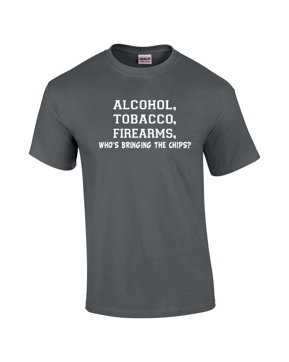 ATF Alcohol Tobacco Firearms Who's Bringing The Chips Funny T-Shirt - Sarcastic Humor Tee for Parties & Casual Wear - Perfect Gift for Gun Enthusiasts & Comedy Lovers