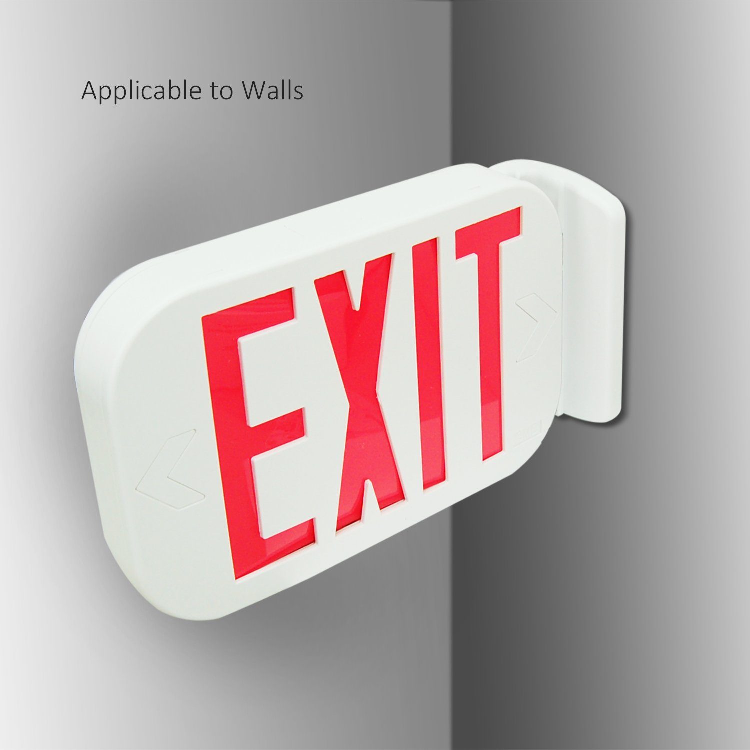 2-Pack SMD LED Exit Sign with Battery Backup - Red Letter Emergency Light (AGG2681) for Commercial Buildings, Warehouses & Public Safety
