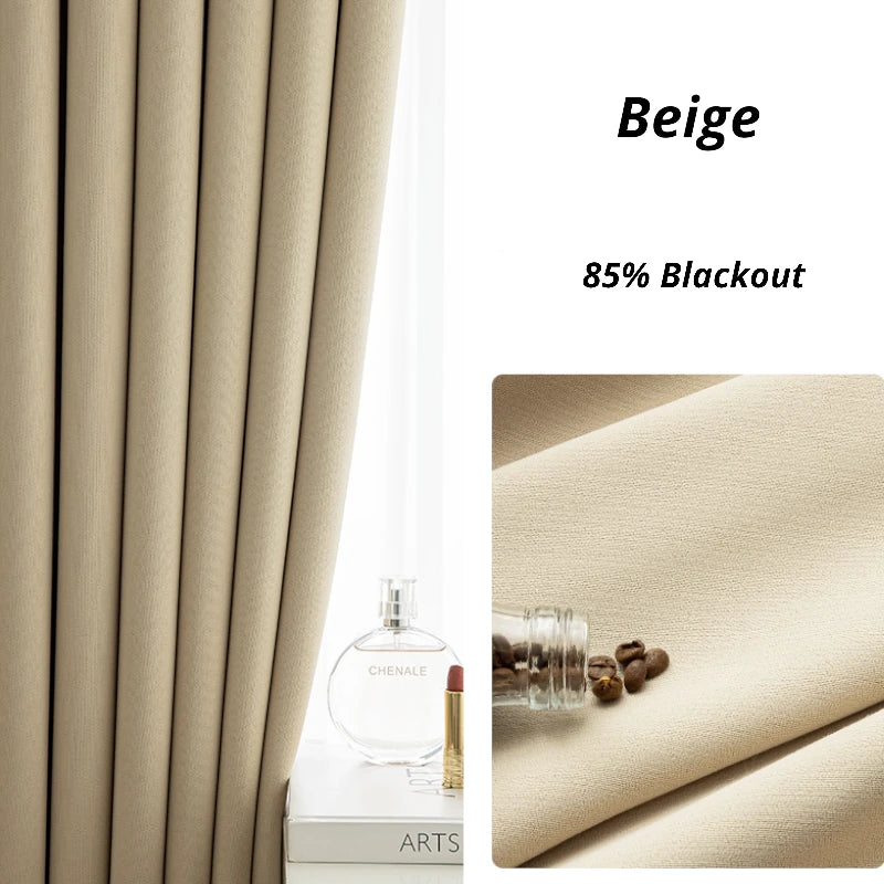 Premium Blackout Curtains - 100% Cotton Linen Blend, Anti-Bacterial & Custom Size for Bedroom, Living Room & Nursery - Light Blocking Thermal Insulated Window Treatment for Better Sleep & Privacy
