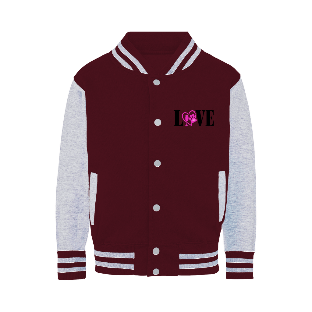 Love Paw Varsity Jacket for Women - Stylish Embroidered Letterman Jacket | Perfect for Casual Outfits, Date Nights & Dog Lovers Fashion