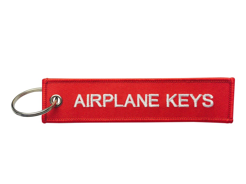 Aviation-Themed Embroidered Luggage Tag with Key Ring - Unique Airplane Keys Design for Travelers | Perfect Pilot Gift & Airplane Enthusiast Accessory - Great for Suitcases, Backpacks, and Travel Gear Identification